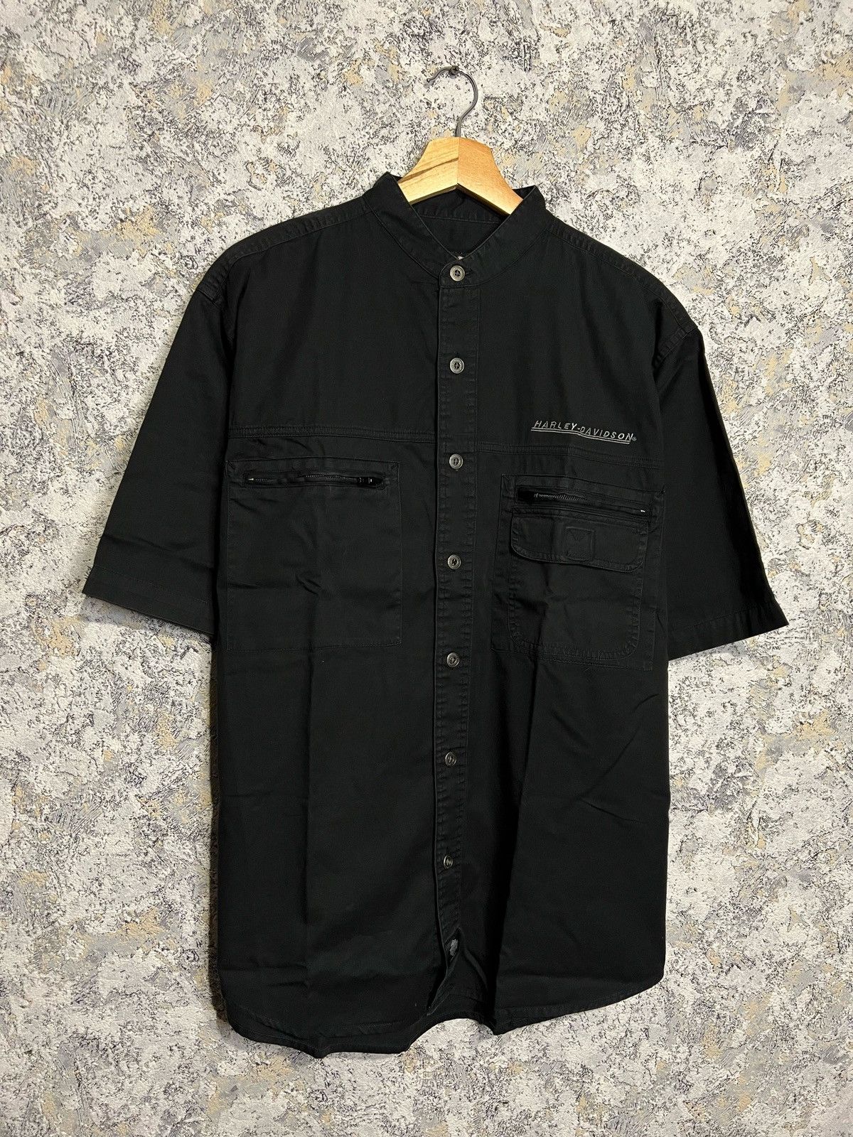 Vintage Harley Davidson Denim Button Up Work Mechanic Shirt Size US M / EU 48-50 / 2 - 1 Thumbnail
