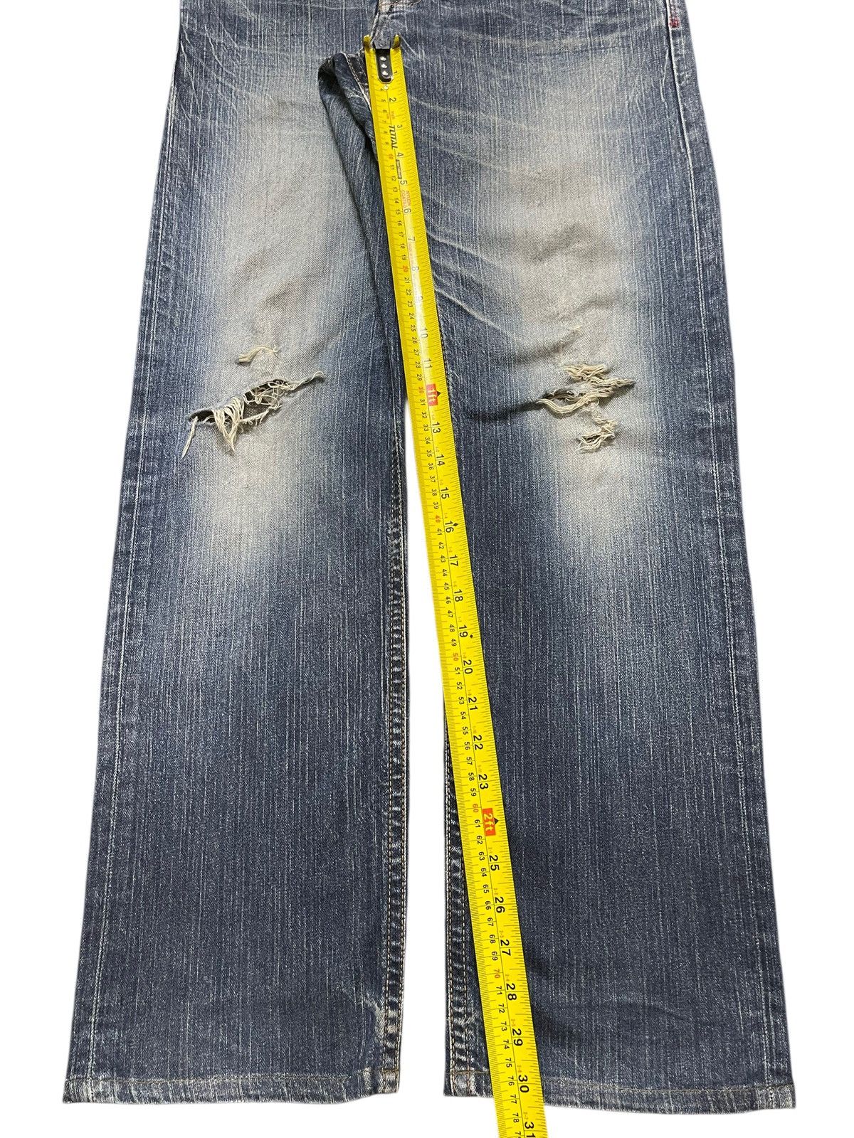 Edwin Vintage Edwin Blue Trip Blue Faded Wash Distressed Loose Fit Size US 30 / EU 46 - 14 Thumbnail