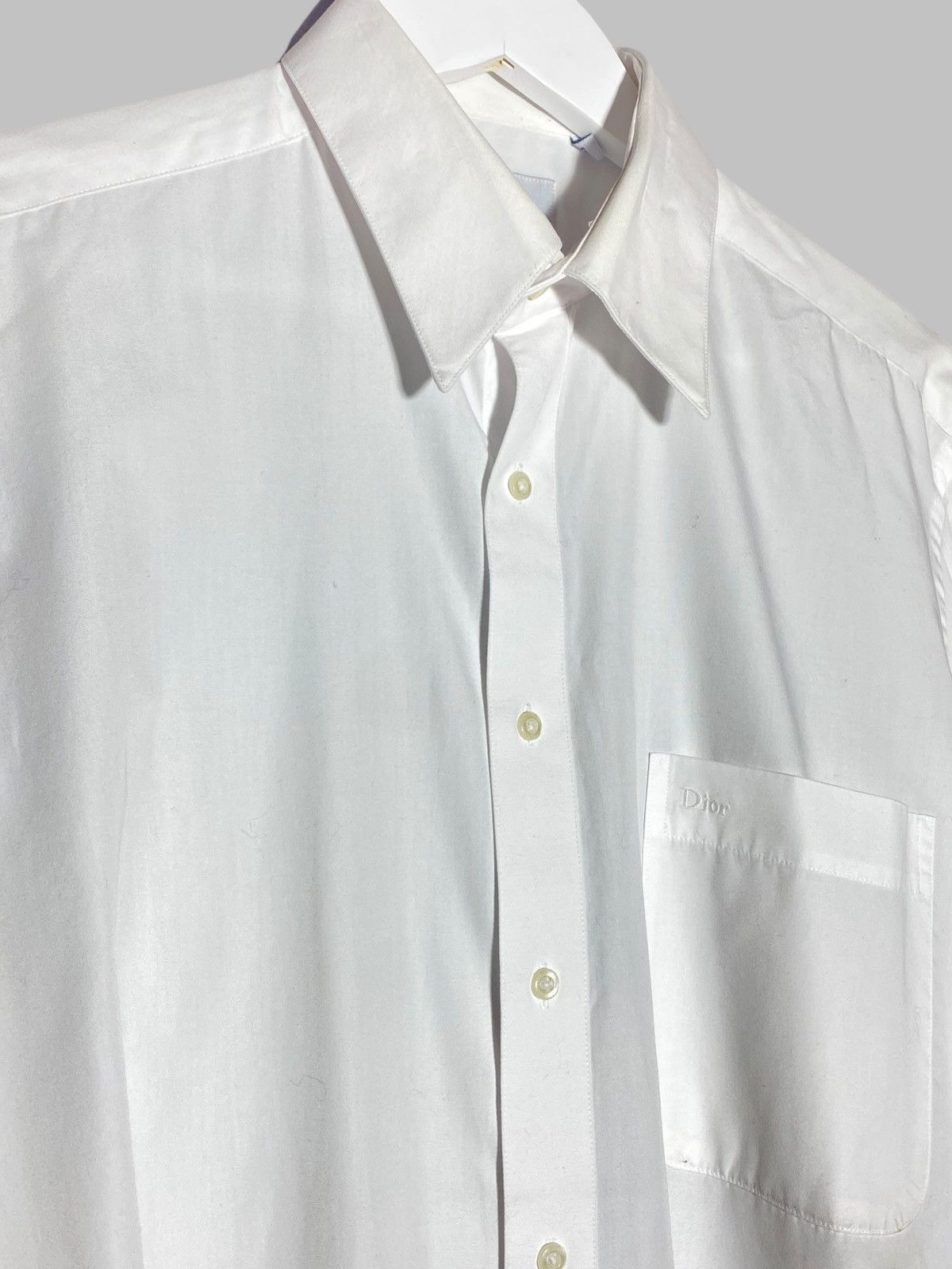 Christian Dior Monsieur 🔥 90s DIOR COTTON SHIRT MINIMAL EMBROIDERED LOGO ESSENTIAL Size US L / EU 52-54 / 3 - 3 Thumbnail