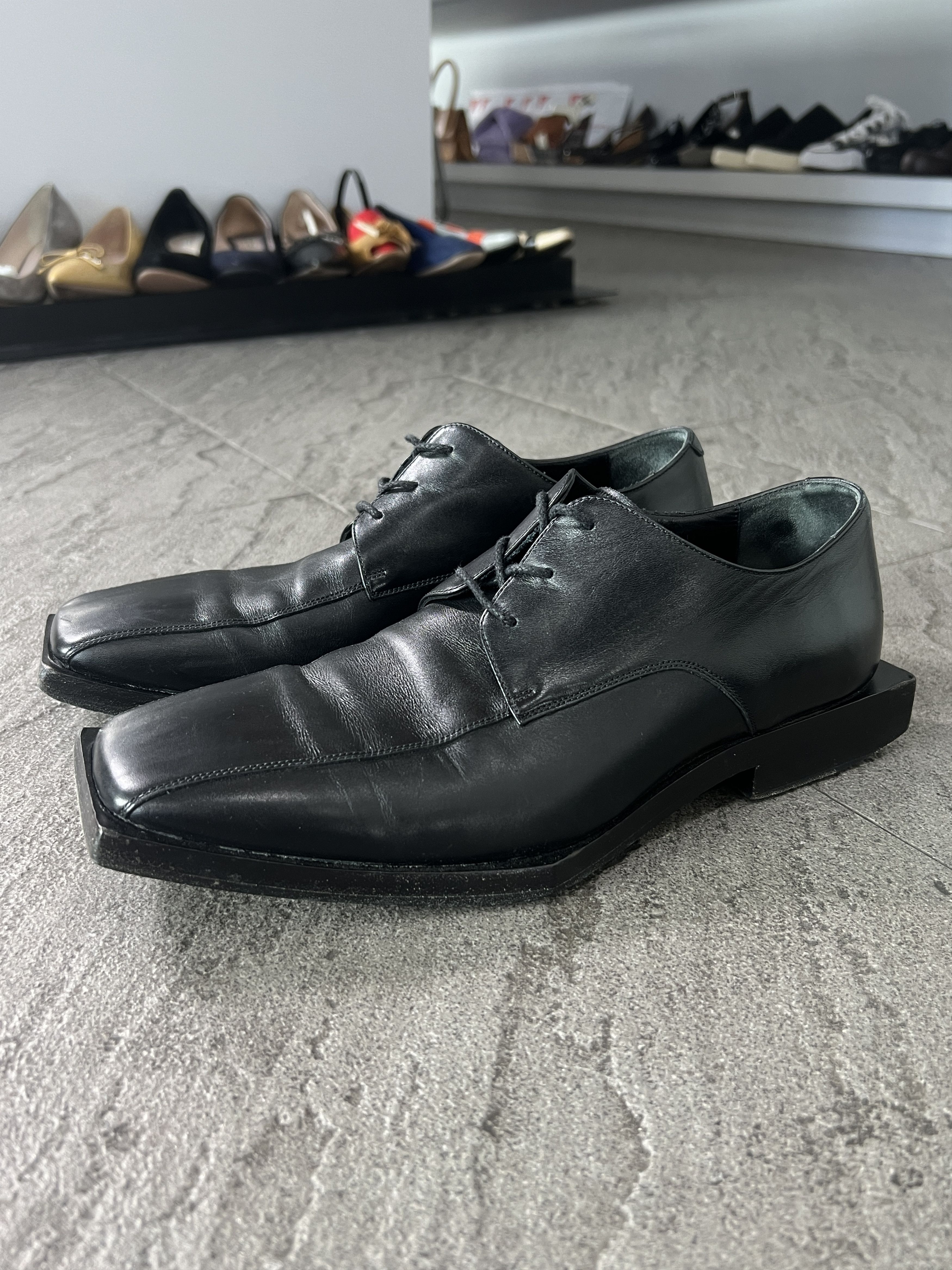 Balenciaga Balenciaga Square Toe Leather Derby Shoes EU41 Size US 8 / EU 41 - 3 Thumbnail