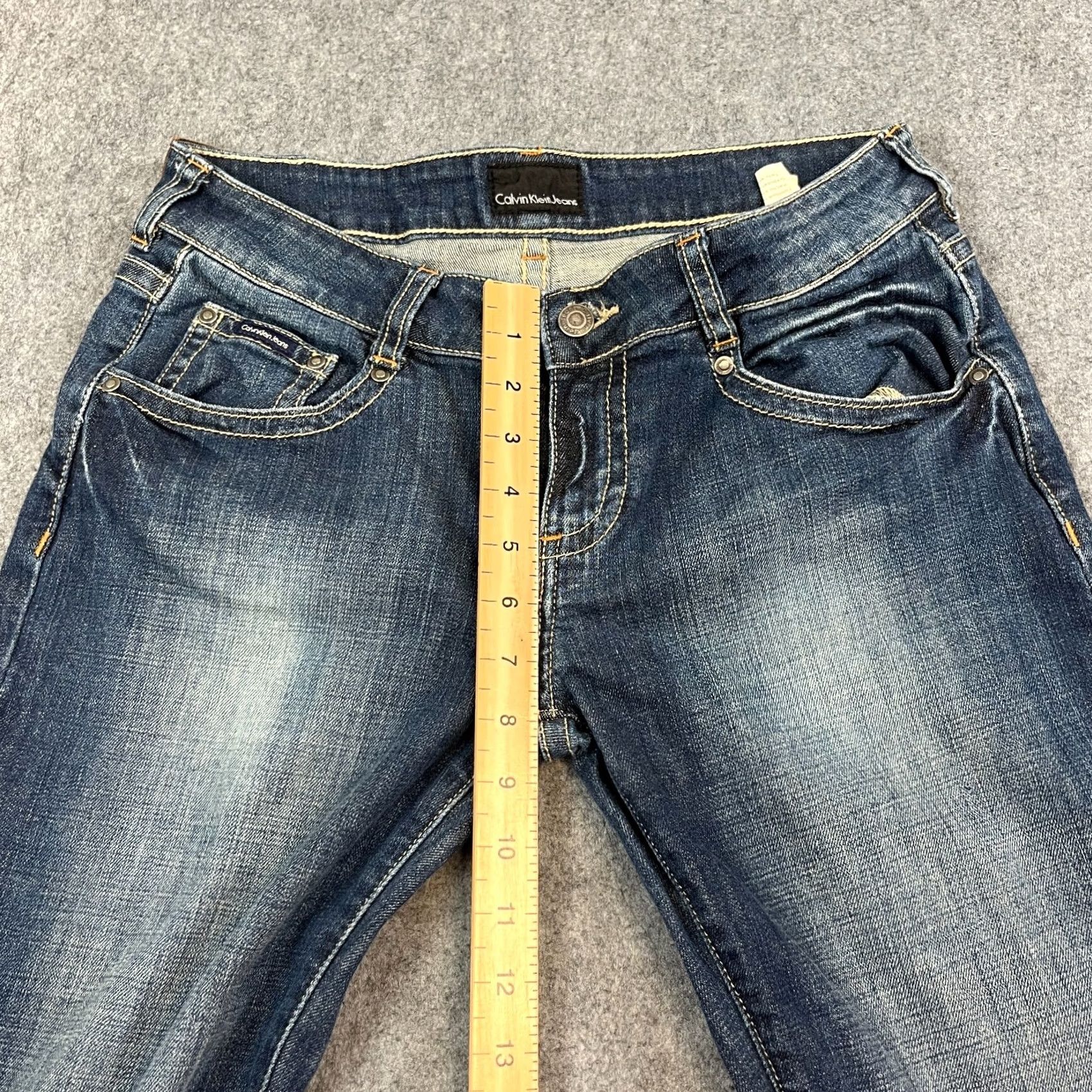 Calvin Klein Calvin Klein Jeans Bootcut 31 32 UK 10 Low Rise Mid Wash Blue Womens Jeans Casual Slimming Size 24" / US 00 / IT 34 - 6 Thumbnail