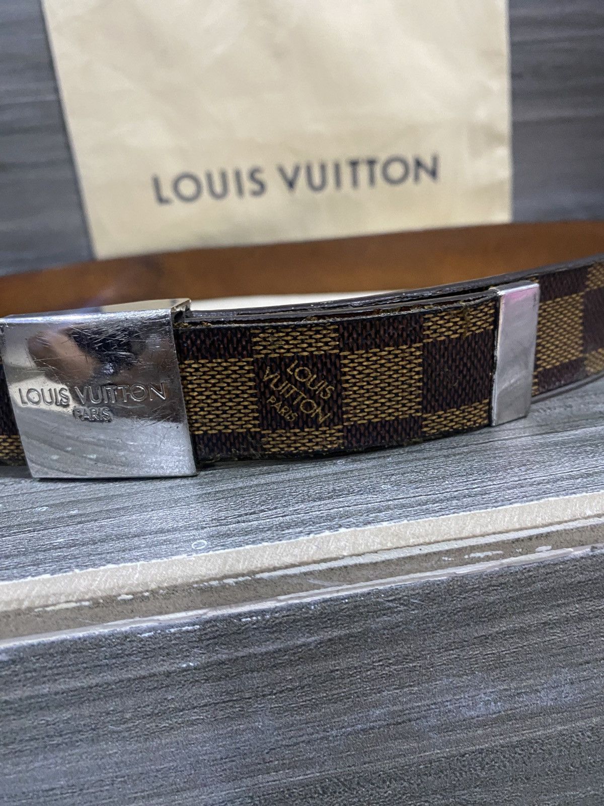 Louis Vuitton Louis Vuitton Paris Damier Ebene Belt Leather Made France Size 32 - 4 Thumbnail