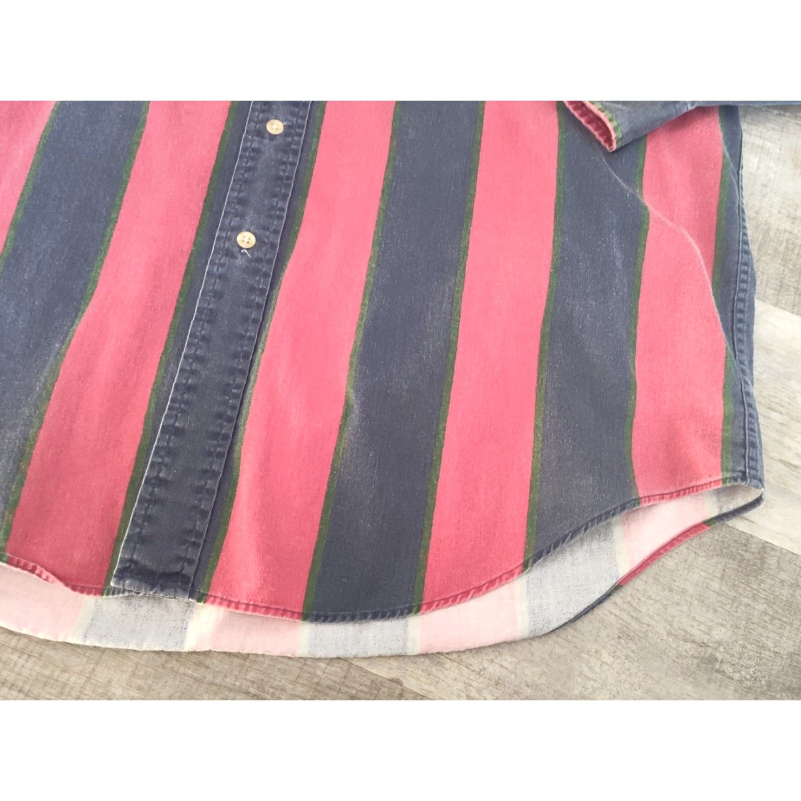 Tommy Hilfiger VINTAGE Tommy Hilfiger Men's Button-Down Shirt L Long Sleeve Striped Cotton Multi 90s Size US L / EU 52-54 / 3 - 3 Thumbnail