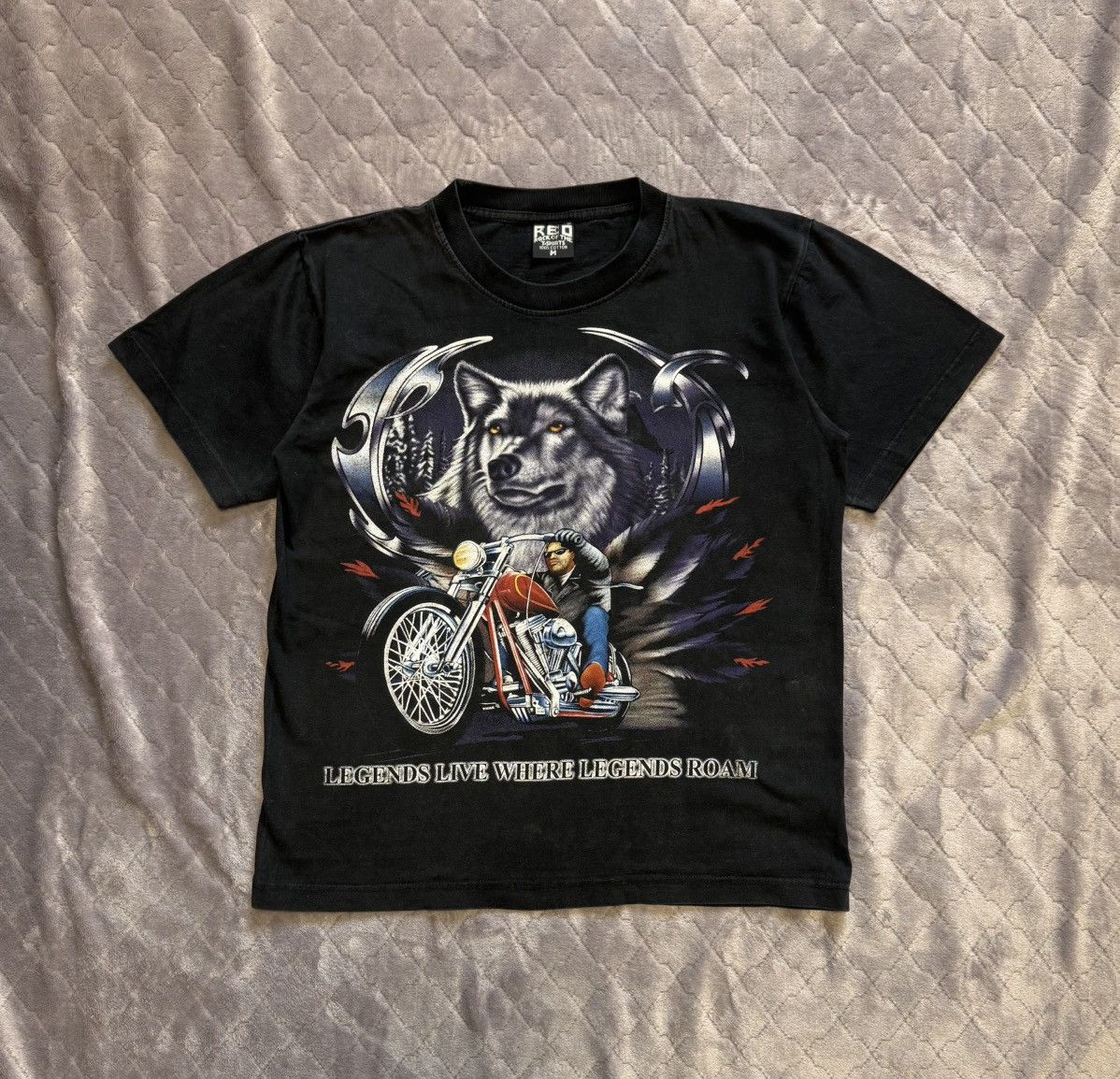 Band Tees × Vintage Vintage 2000s Biker Wolf Tee Shirt Size US M / EU 48-50 / 2 - 1 Thumbnail