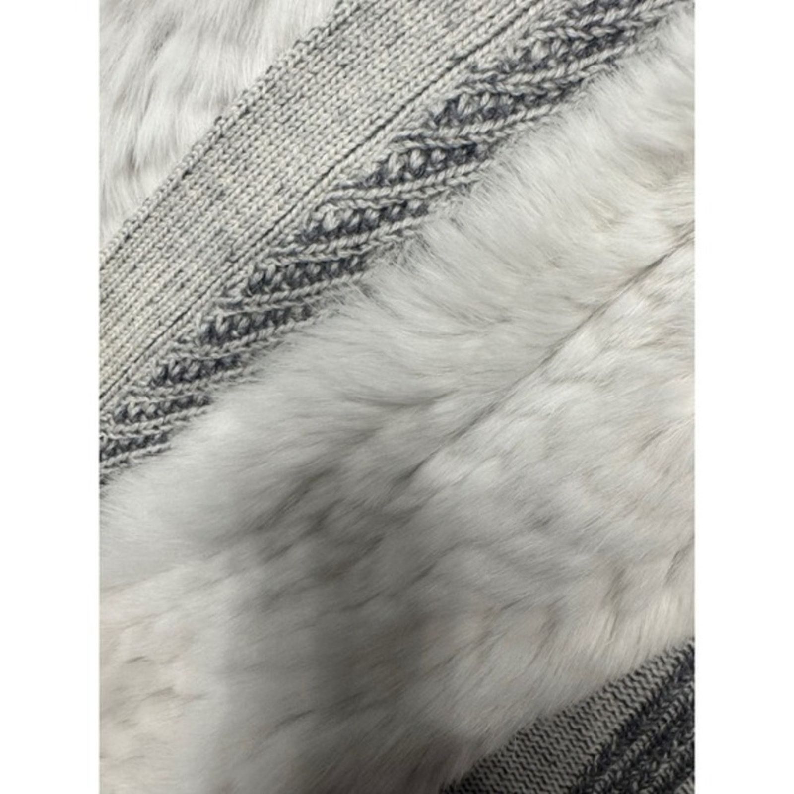 Vince Vince Reversible Sherpa Knit Cardigan Vest Gray & Cream Size M / US 6-8 / IT 42-44 - 4 Thumbnail