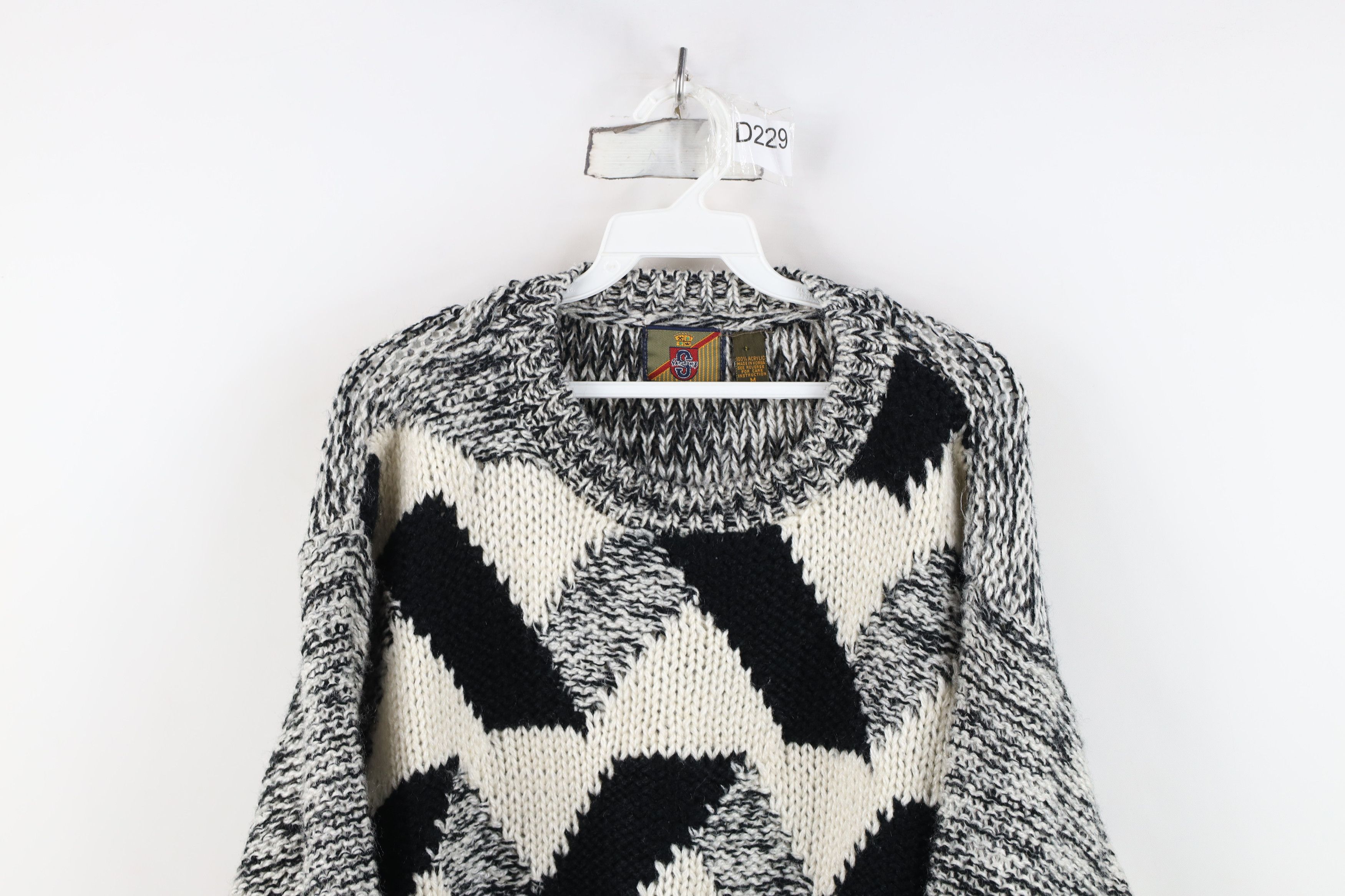 Vintage Vintage 90s Streetwear Ribbed Crochet Knit Crewneck Sweater Size US M / EU 48-50 / 2 - 2 Thumbnail