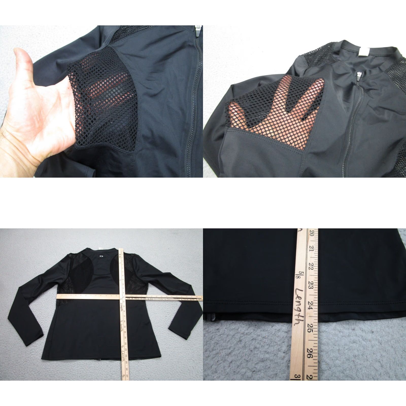 Oakley Oakley Women's Black Long Sleeve Zip Shirt Sheer Moisture Wicking Cyber Gothic Style L Size L / US 10 / IT 46 - 8 Thumbnail