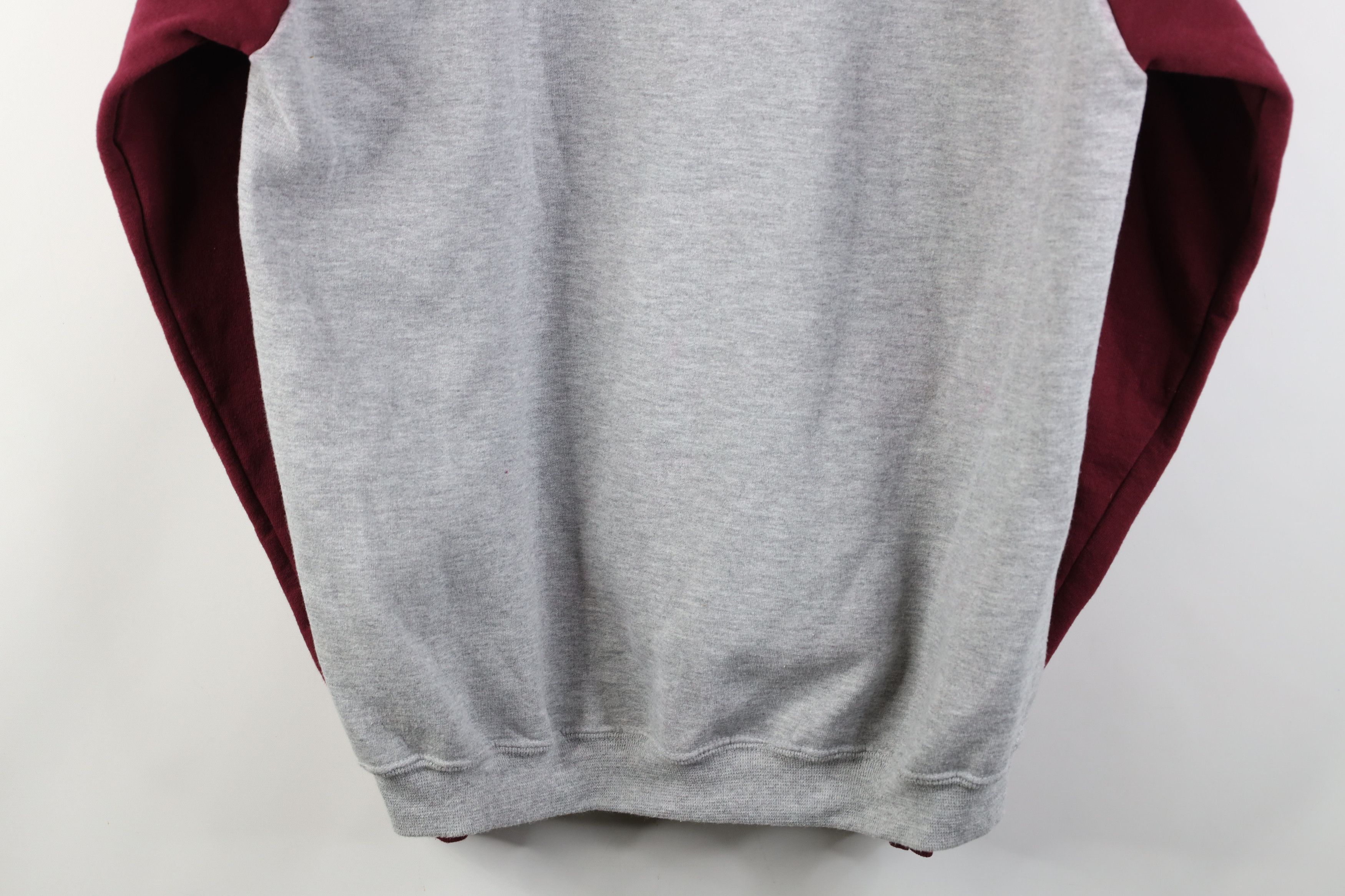 Vintage Vintage 90s Y2K Streetwear Hoodie Sweatshirt Gray Burgundy Size US L / EU 52-54 / 3 - 14 Thumbnail