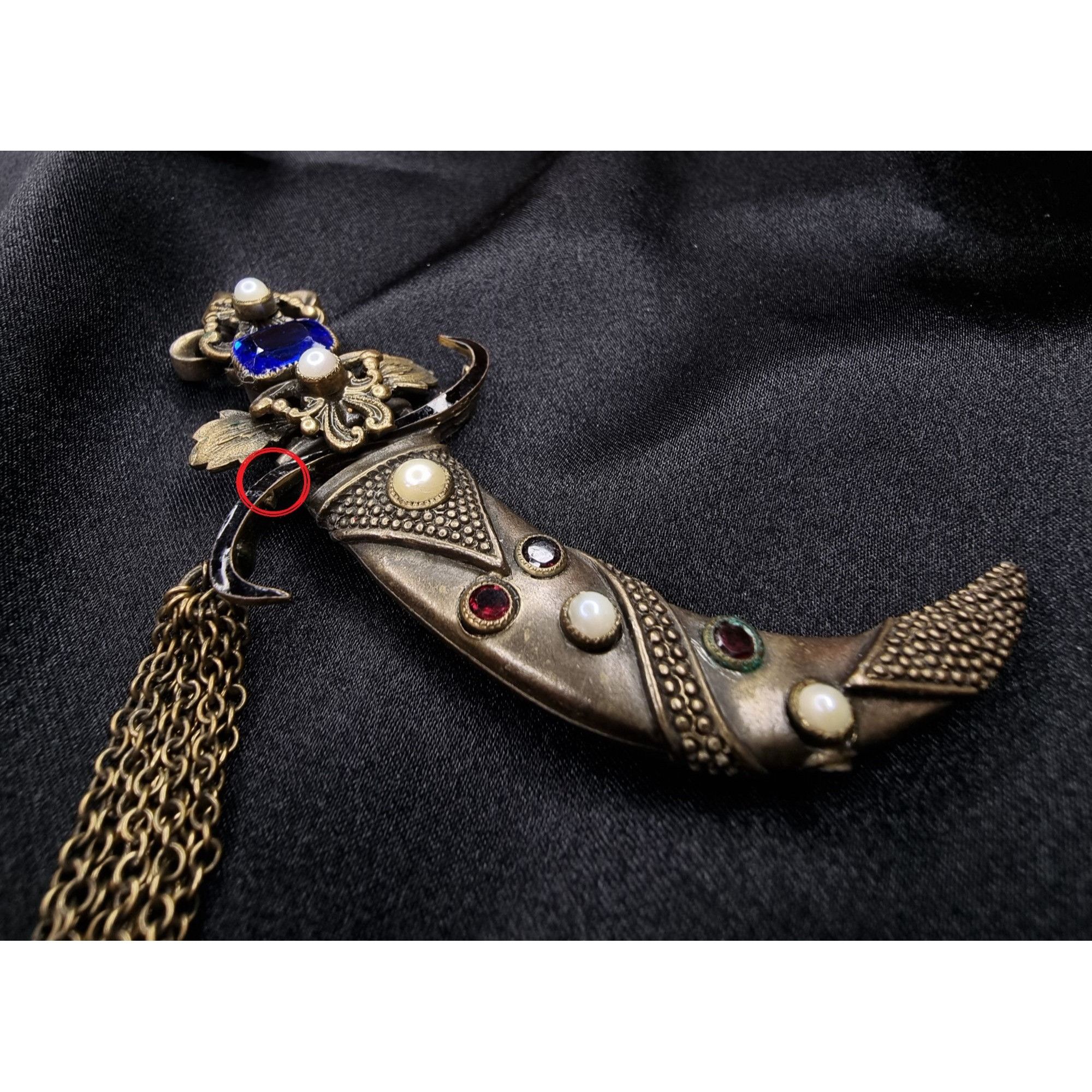Vintage Rare Find Vintage 1940s-1950s HOBE Signed Jeweled Sword Broo Size ONE SIZE - 4 Thumbnail