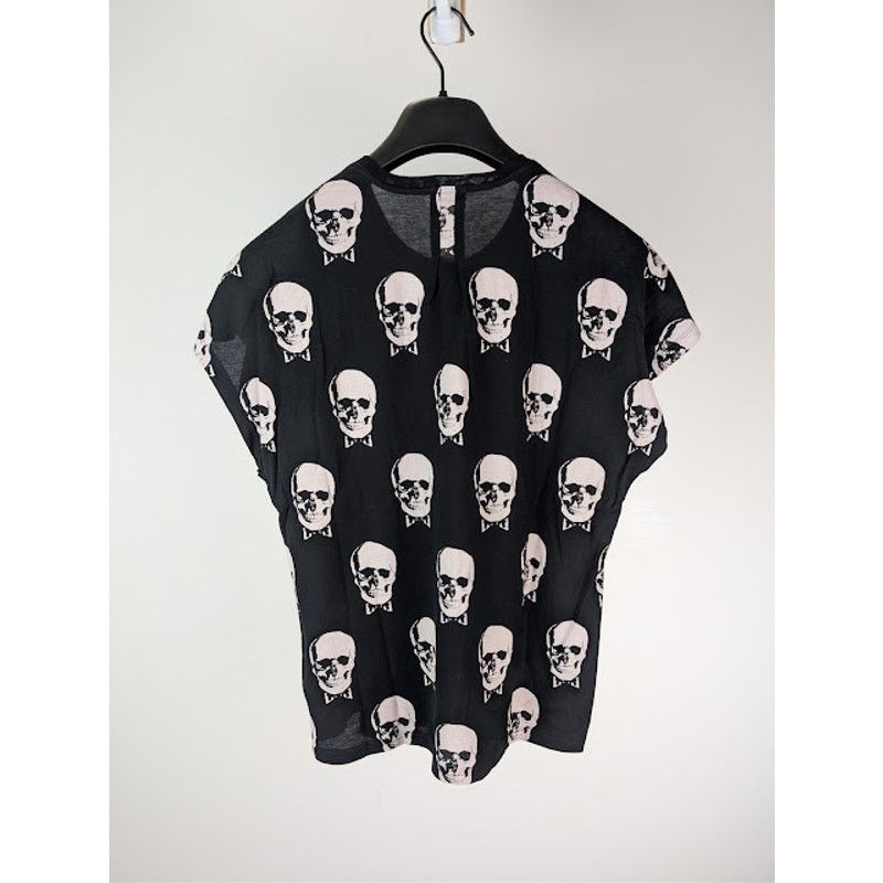 Saint Laurent Paris o1rshd1 Skull and Bowtie Print T-Shirt in Black / White Size US XS / EU 42 / 0 - 11 Thumbnail