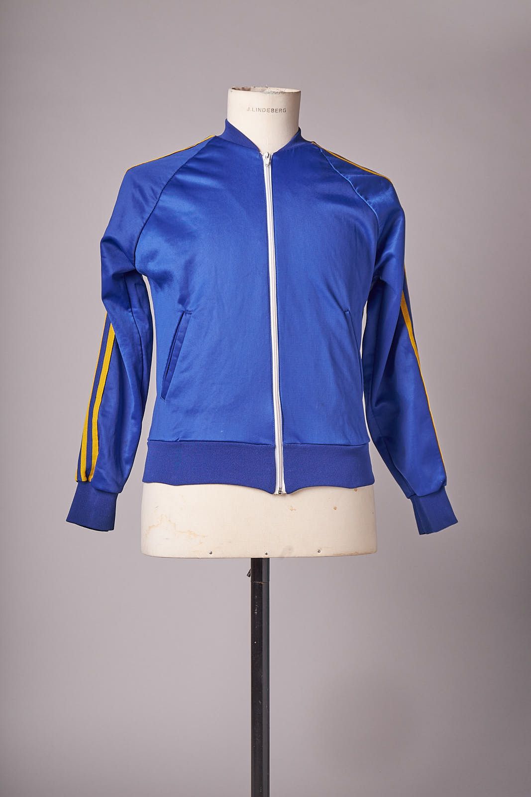 Vintage 1980s Blue and Yellow Nylon Swimming Track Jacket Size US XS / EU 42 / 0 - 1 Thumbnail