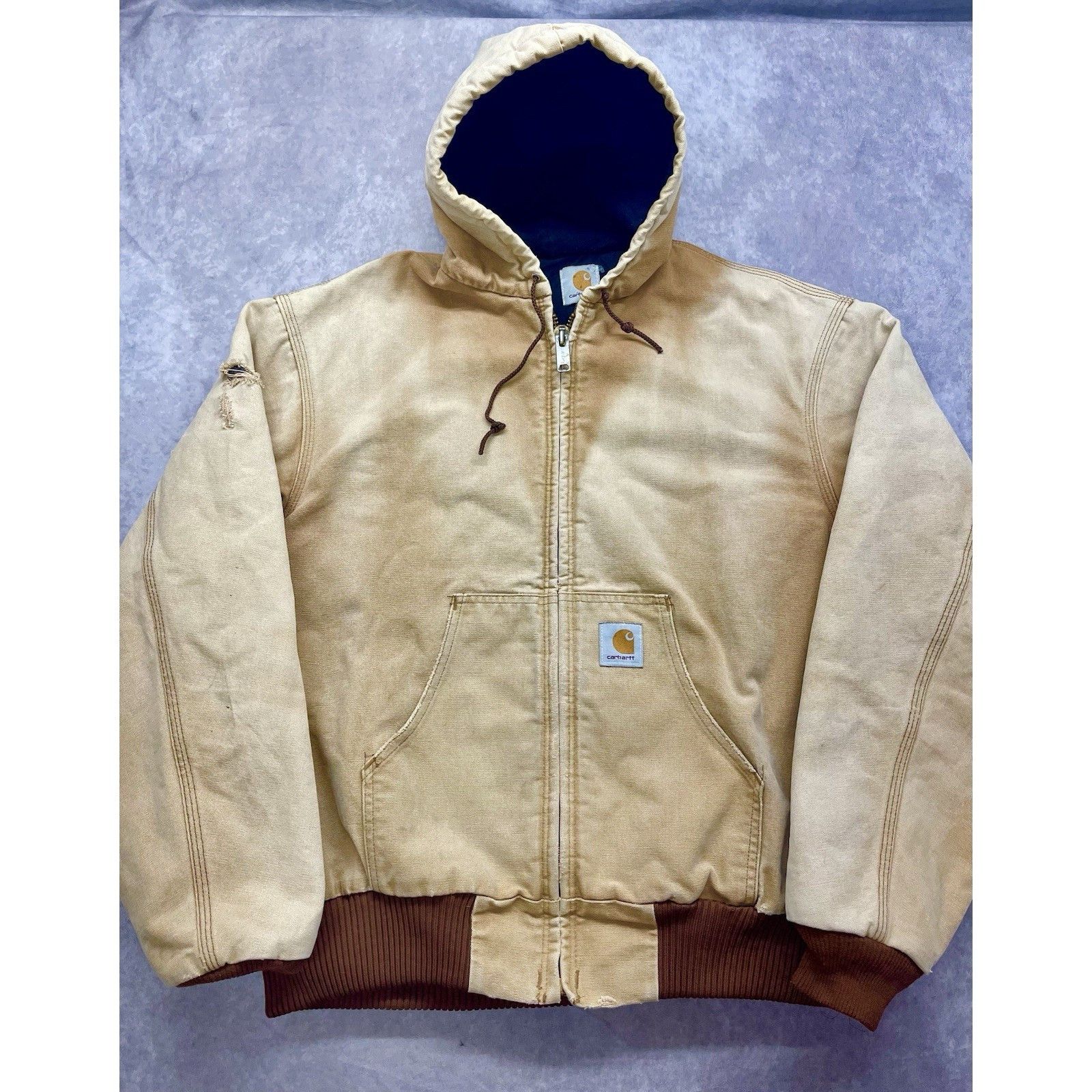 Carhartt Vtg Carhartt J130 Quilt Lined Active Jacket Sandstone Distre Size US XL / EU 56 / 4 - 2 Thumbnail