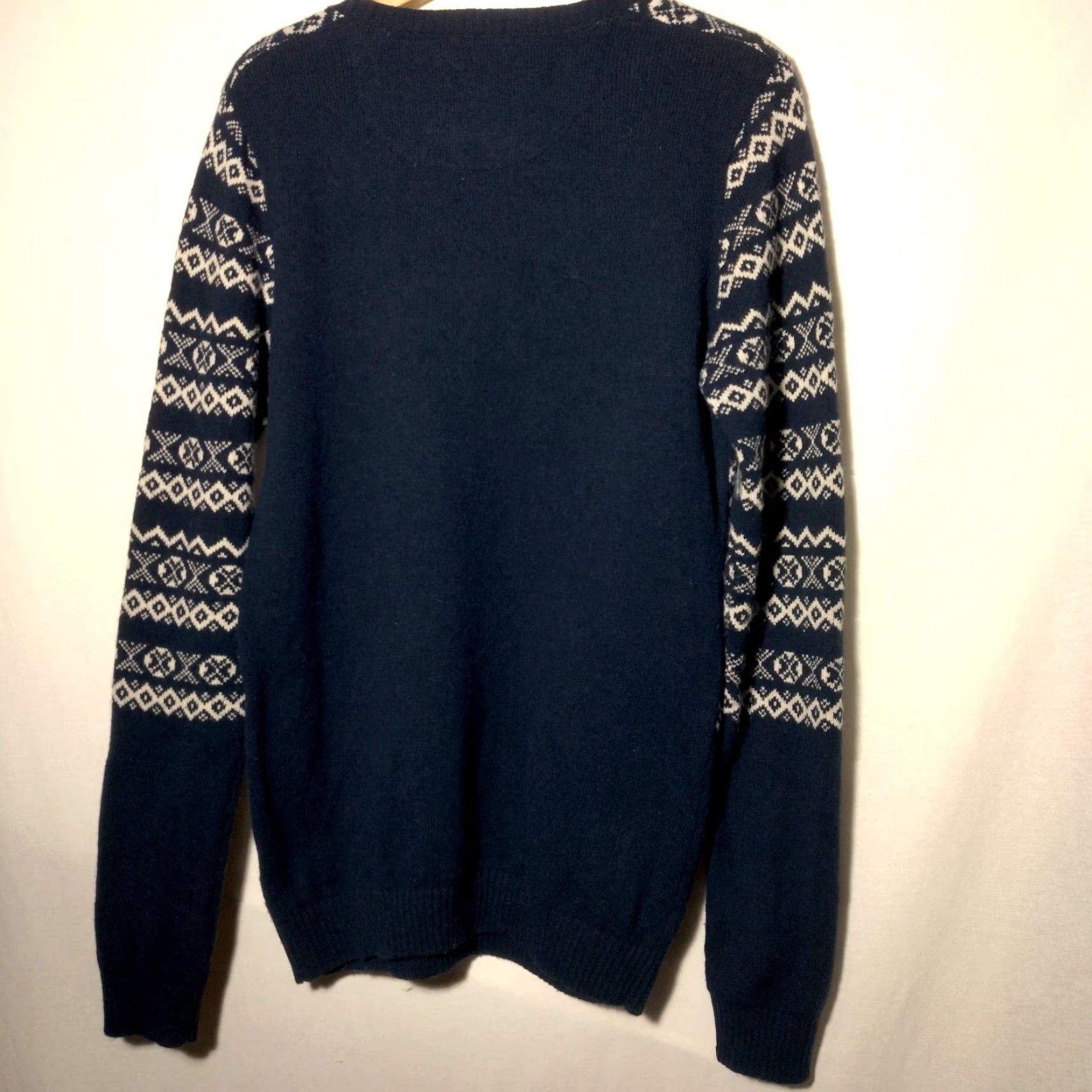 Lindbergh Lindbergh Sweater Pullover Women M Navy Blue White Fair Isle Nordic Wool Blend Knit Round Neck Long Sleeve Casual Size M / US 6-8 / IT 42-44 - 2 Thumbnail