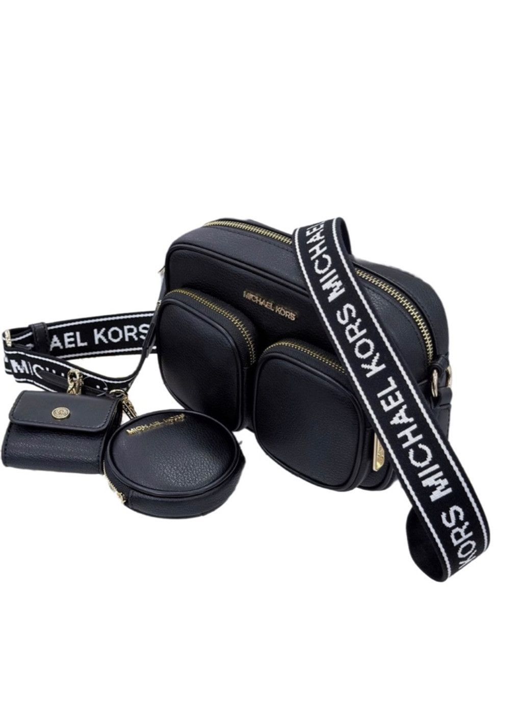 Michael Kors Michael Kors Crossbody Bag Black with Gold Hardware Size ONE SIZE - 3 Thumbnail