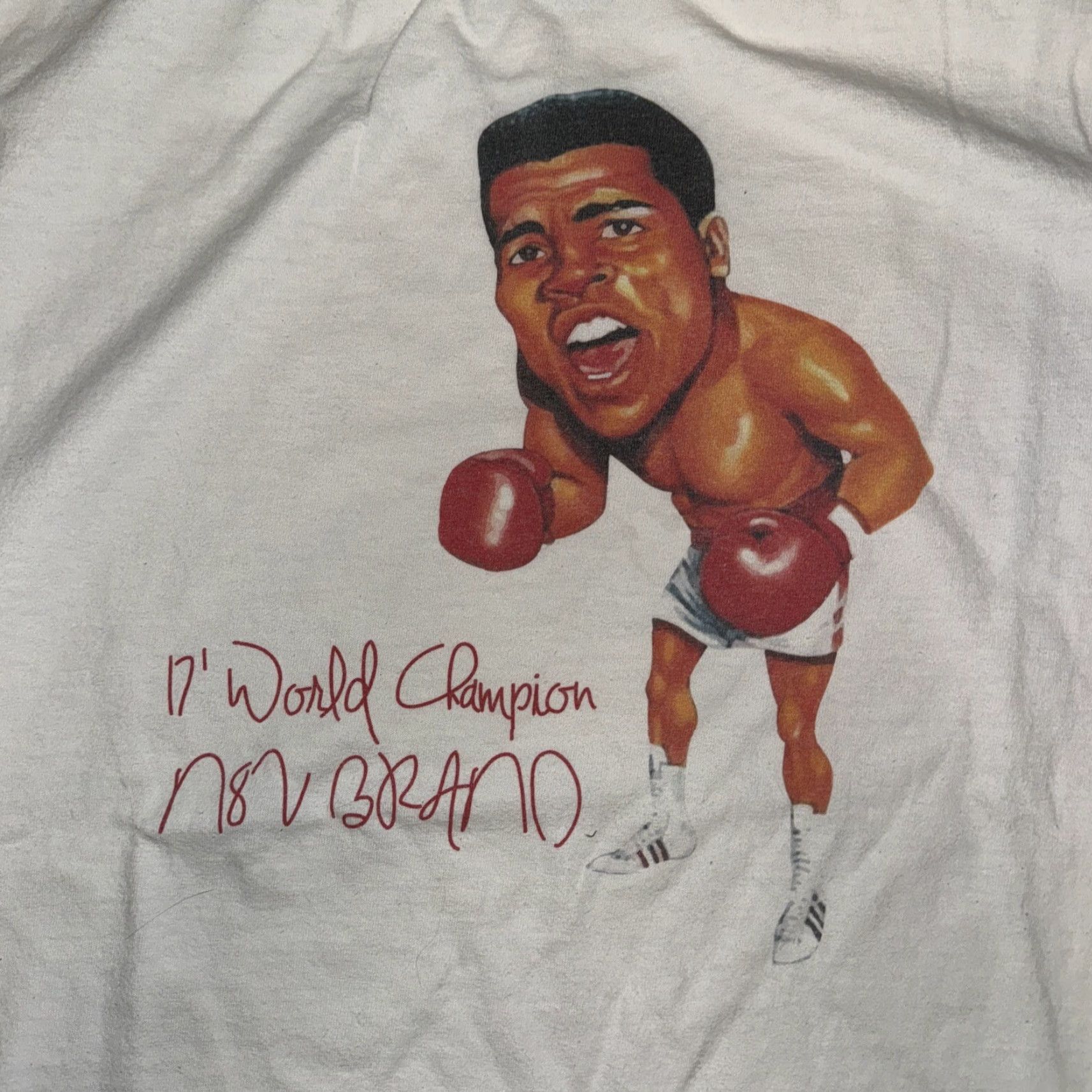 Vintage Muhammad Ali N82 T-Shirt Large White Mens Regular L Box Head 20x25 Size US L / EU 52-54 / 3 - 2 Thumbnail