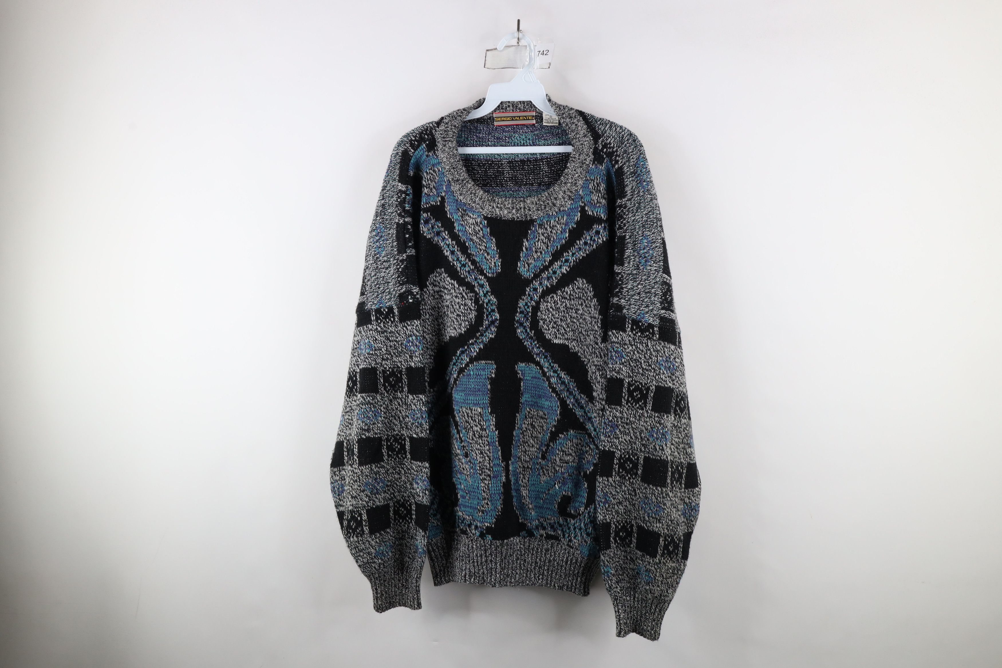 Vintage Vintage 90s Coogi Style Geometric Knit Crewneck Sweater Size US XXL / EU 58 / 5 - 1 Thumbnail
