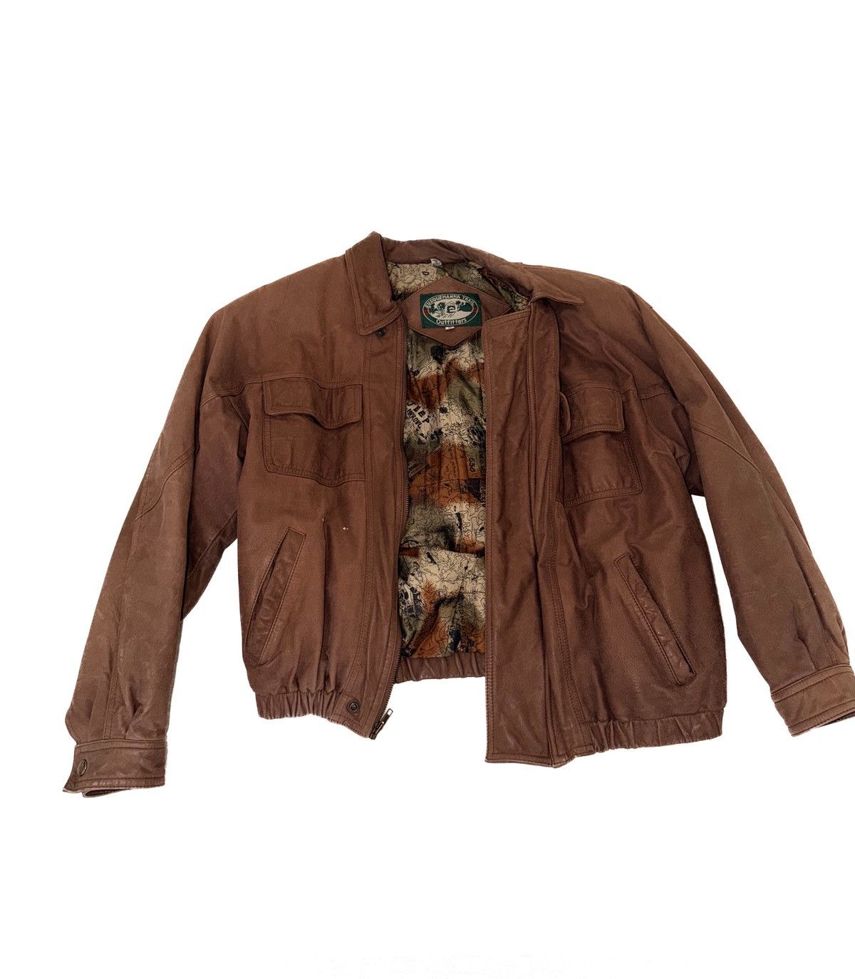 Other BROWN LEATHER JACKET SUSQUEHANNA TRAIL OUTFITTERS BOMBER MEN Size US S / EU 44-46 / 1 - 1 Thumbnail
