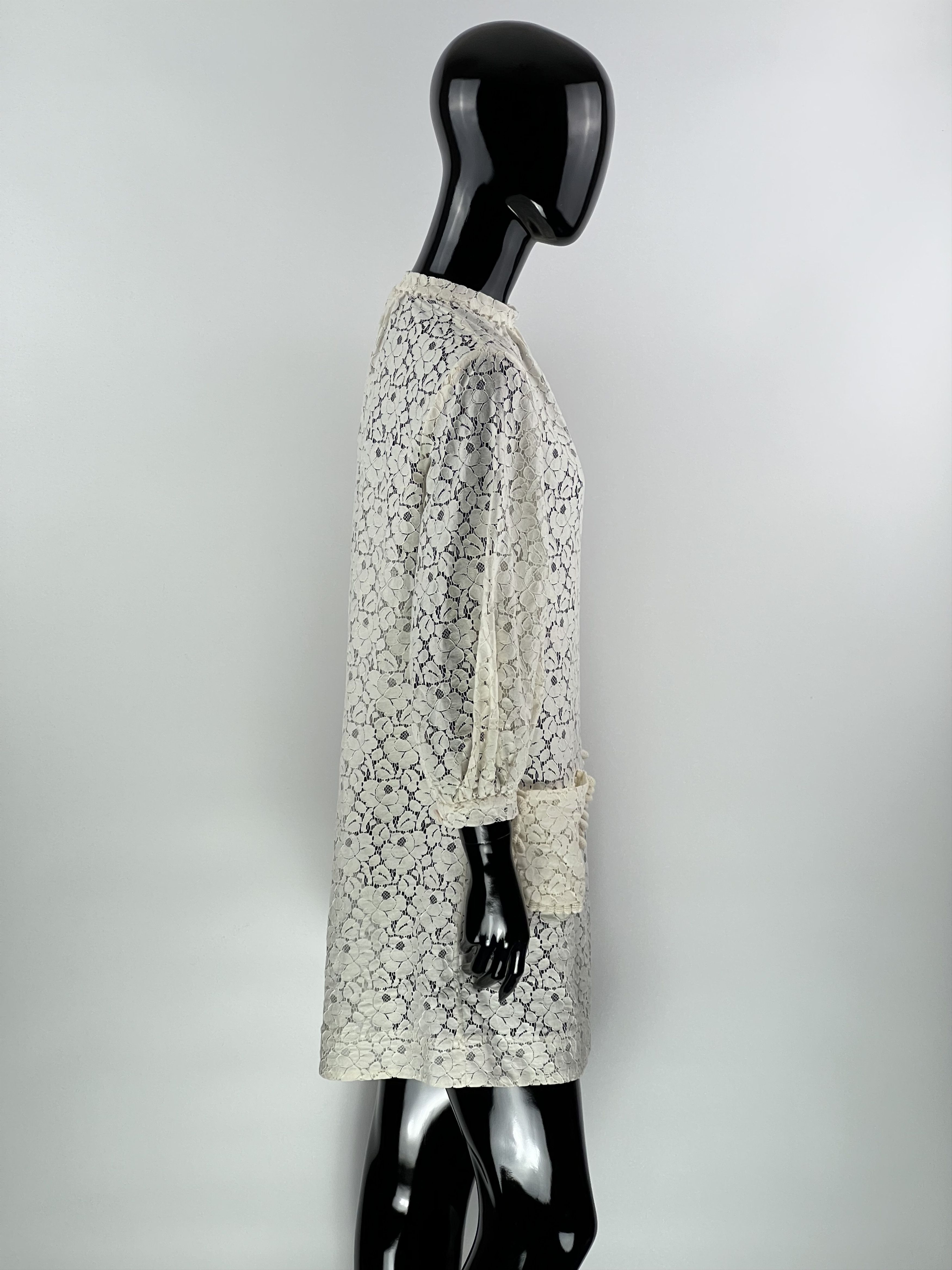 3.1 Phillip Lim 3.1 Phillip Lim Ivory Lace Floral Mini Shift Dress Size 6 Size M / US 6-8 / IT 42-44 - 2 Thumbnail
