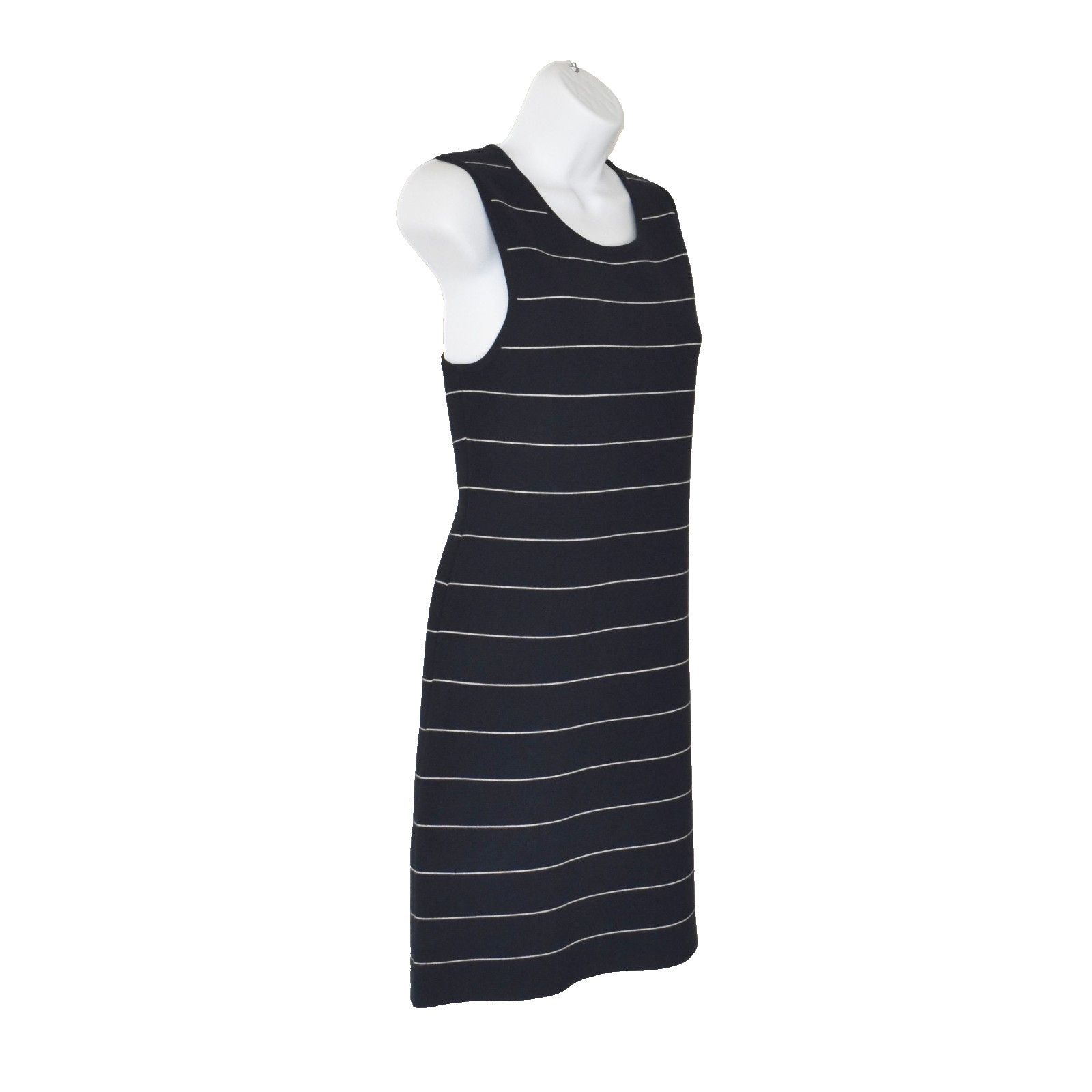 Theory THEORY Navy Blu Wool Blend Striped Sleeveless Sheath Dress S Size S / US 4 / IT 40 - 2 Thumbnail