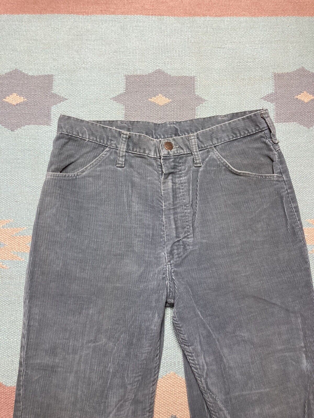 Vintage × Wrangler 70s wrangler corduroy pants flare bell bottoms hippie 31x34 Size 31" - 7 Thumbnail