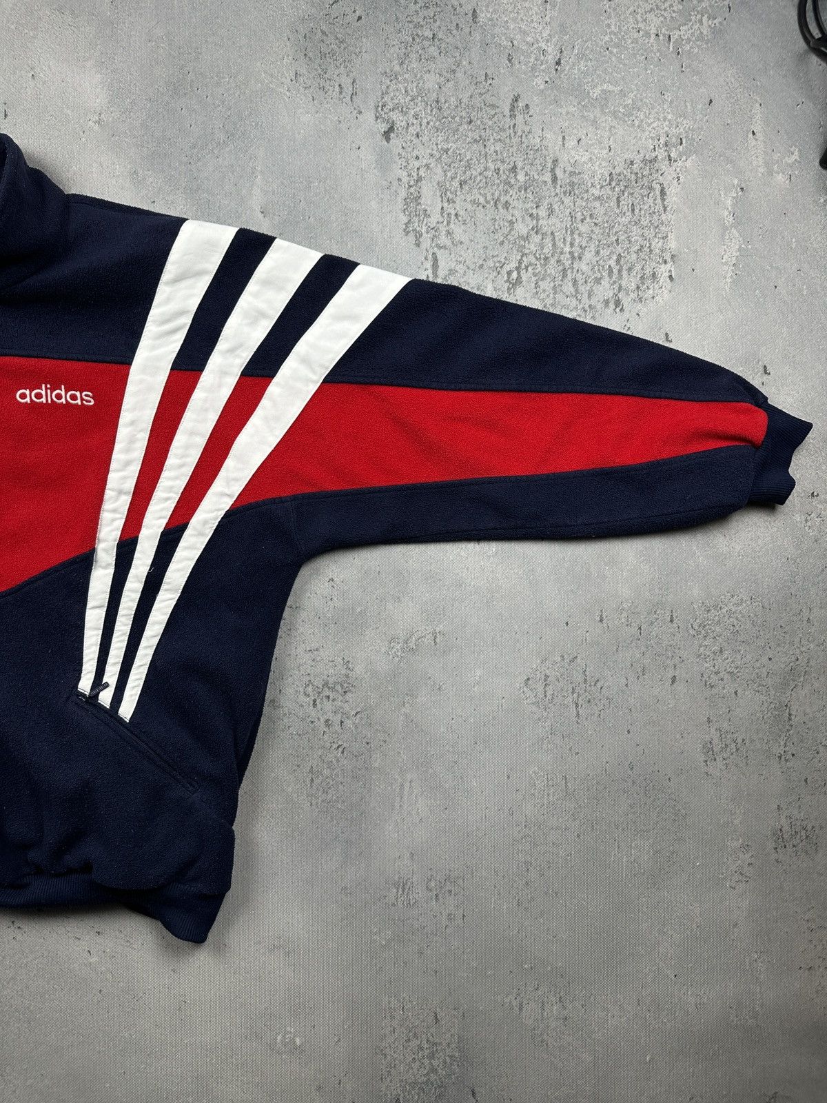 Adidas Vintage Adidas Polar Teddy Fleece Sweater Stripes Zipper 80s Size US L / EU 52-54 / 3 - 13 Thumbnail