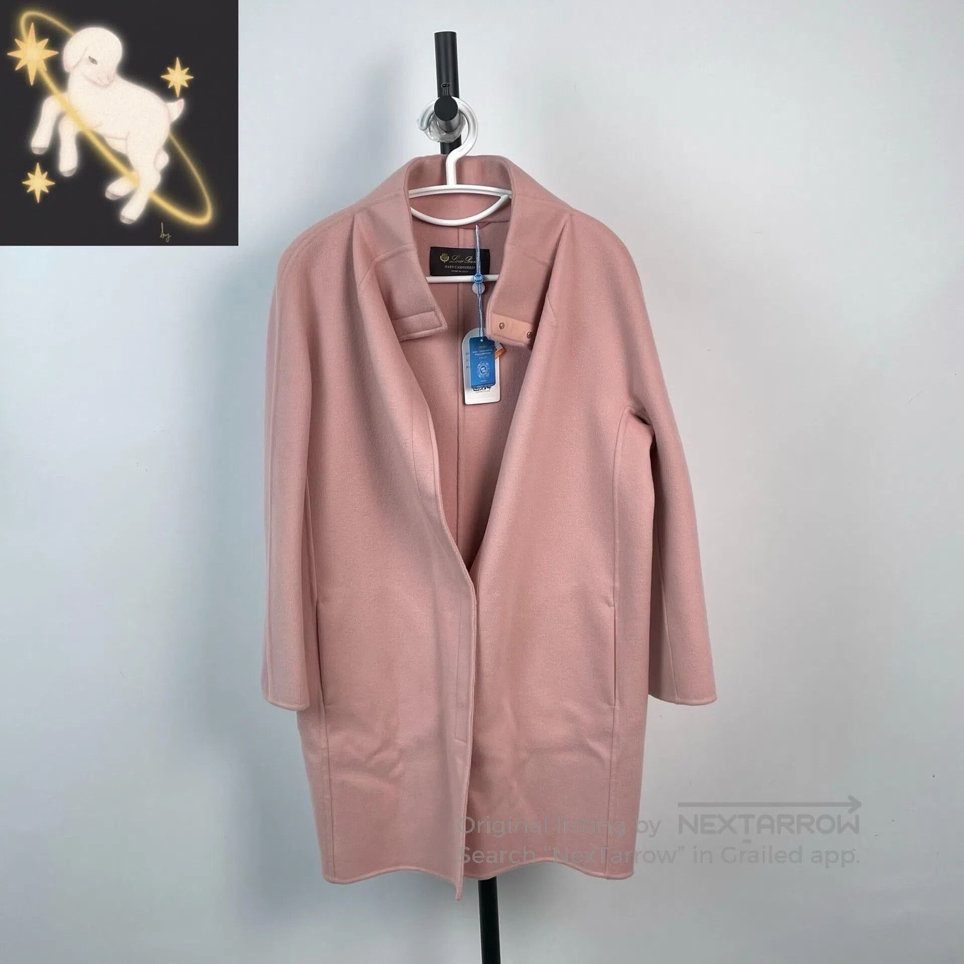 Loro Piana LORO PIANA Light Pink Baby Cashmere Volcano Collar Coat| Size S / US 4 / IT 40 - 1 Thumbnail