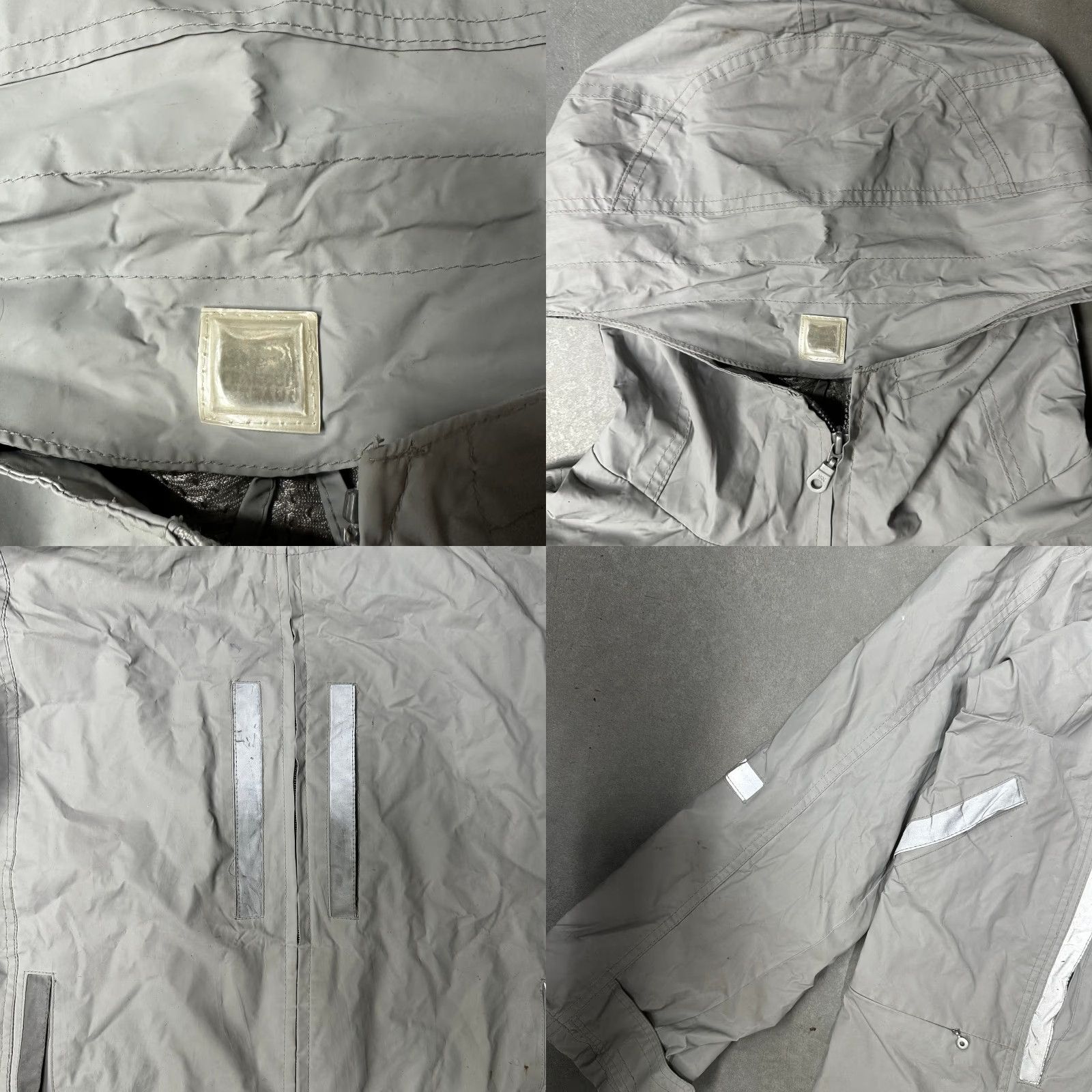 Vintage VINTAGE Marithe Francois Girbaud PVC Hooded Raincoat Jacket Mens XL Gray Reflective Trim Rain Coat Coat Mens XL Size US XL / EU 56 / 4 - 10 Thumbnail