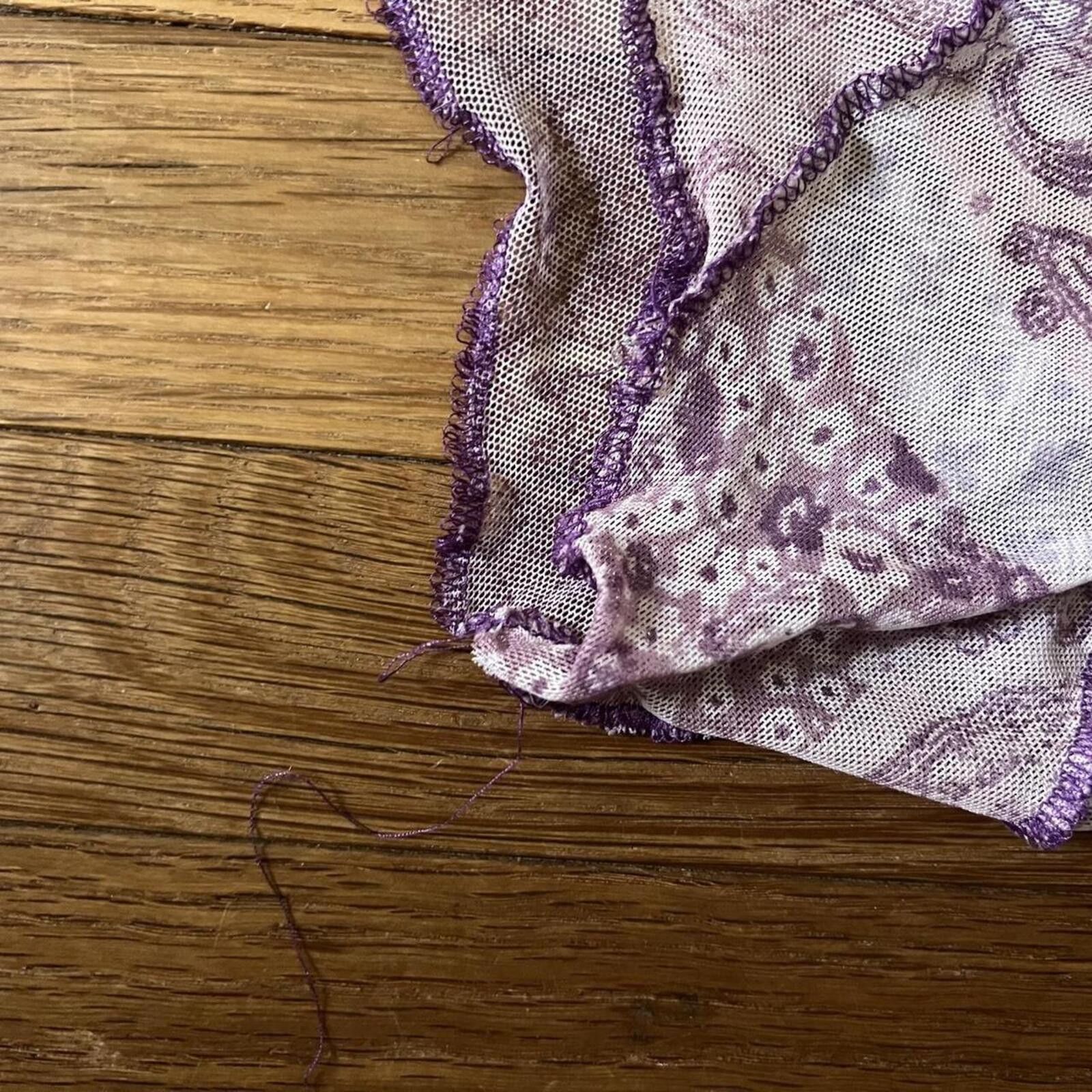 rue21 Purple and white paisley mesh bodysuit Size ONE SIZE - 6 Thumbnail