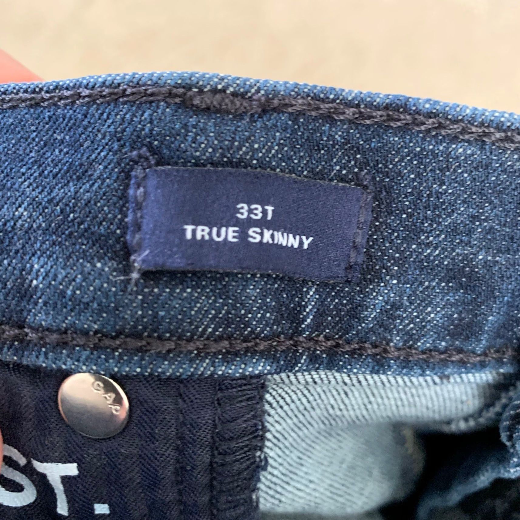 Gap GAP DENIM Jeans Womens 33T Tall TRUE SKINNY Stretch Dark Indigo Size 24" / US 00 / IT 34 - 4 Thumbnail