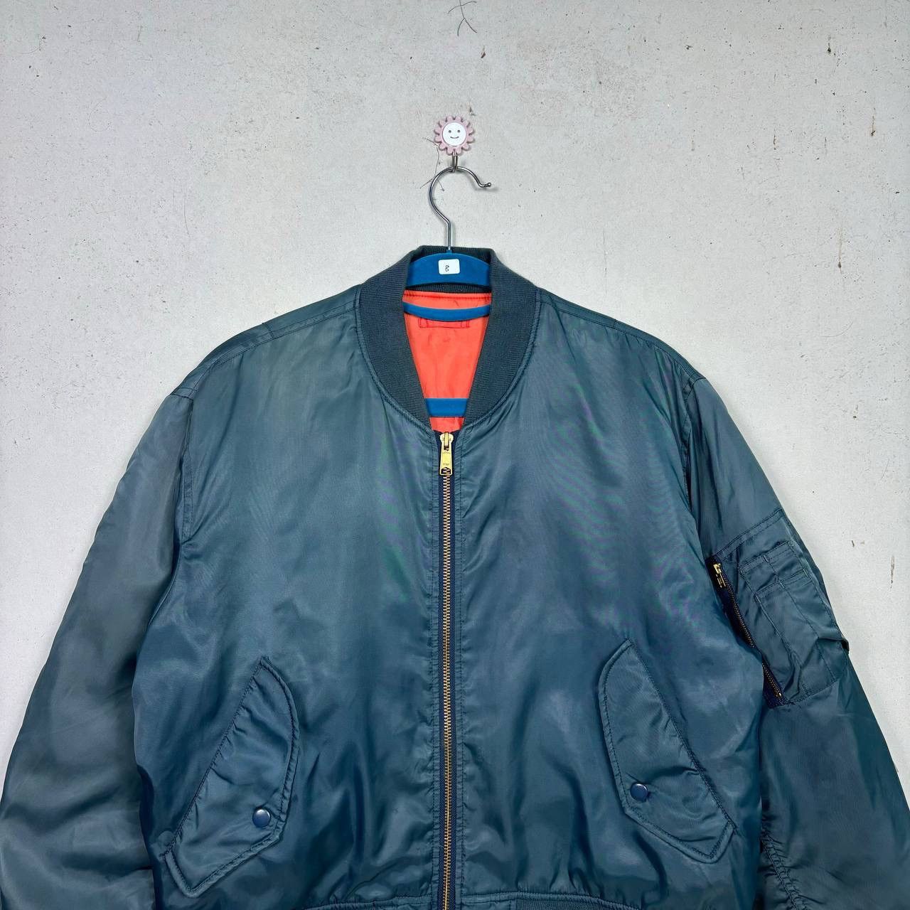 Other Vintage MA-1 Flight Jacket Sage Green Bomber Orange Lining Size US M / EU 48-50 / 2 - 3 Thumbnail