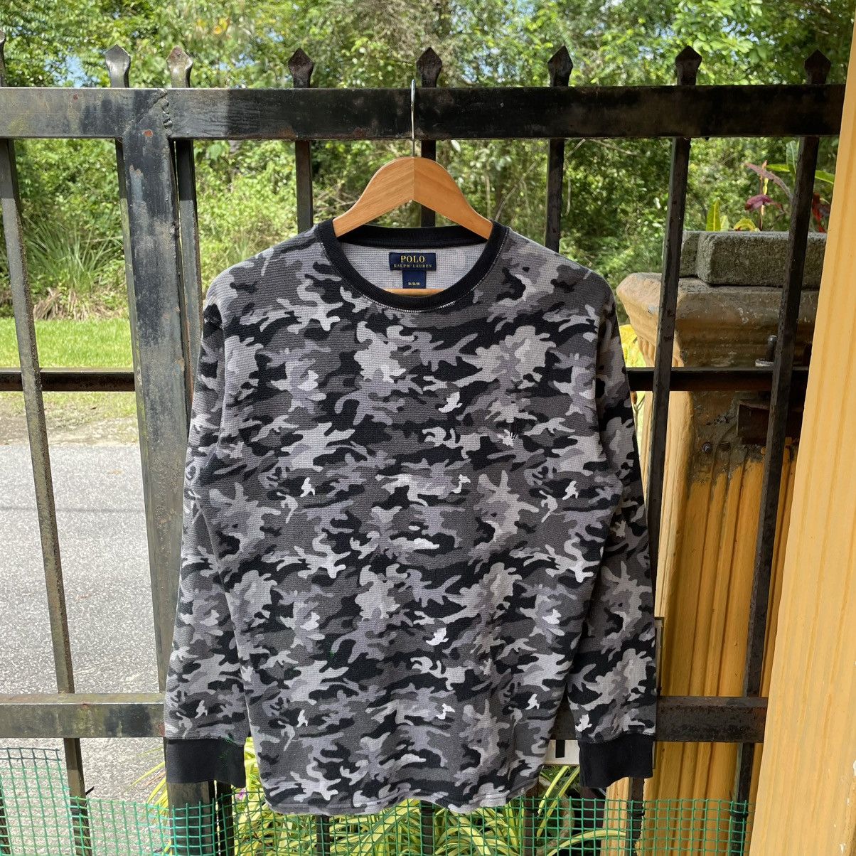 Polo Ralph Lauren × Ralph Lauren × Vintage 🔥Polo Ralph Lauren Small Pony Camo Design Waffle Shirts Size US M / EU 48-50 / 2 - 1 Thumbnail