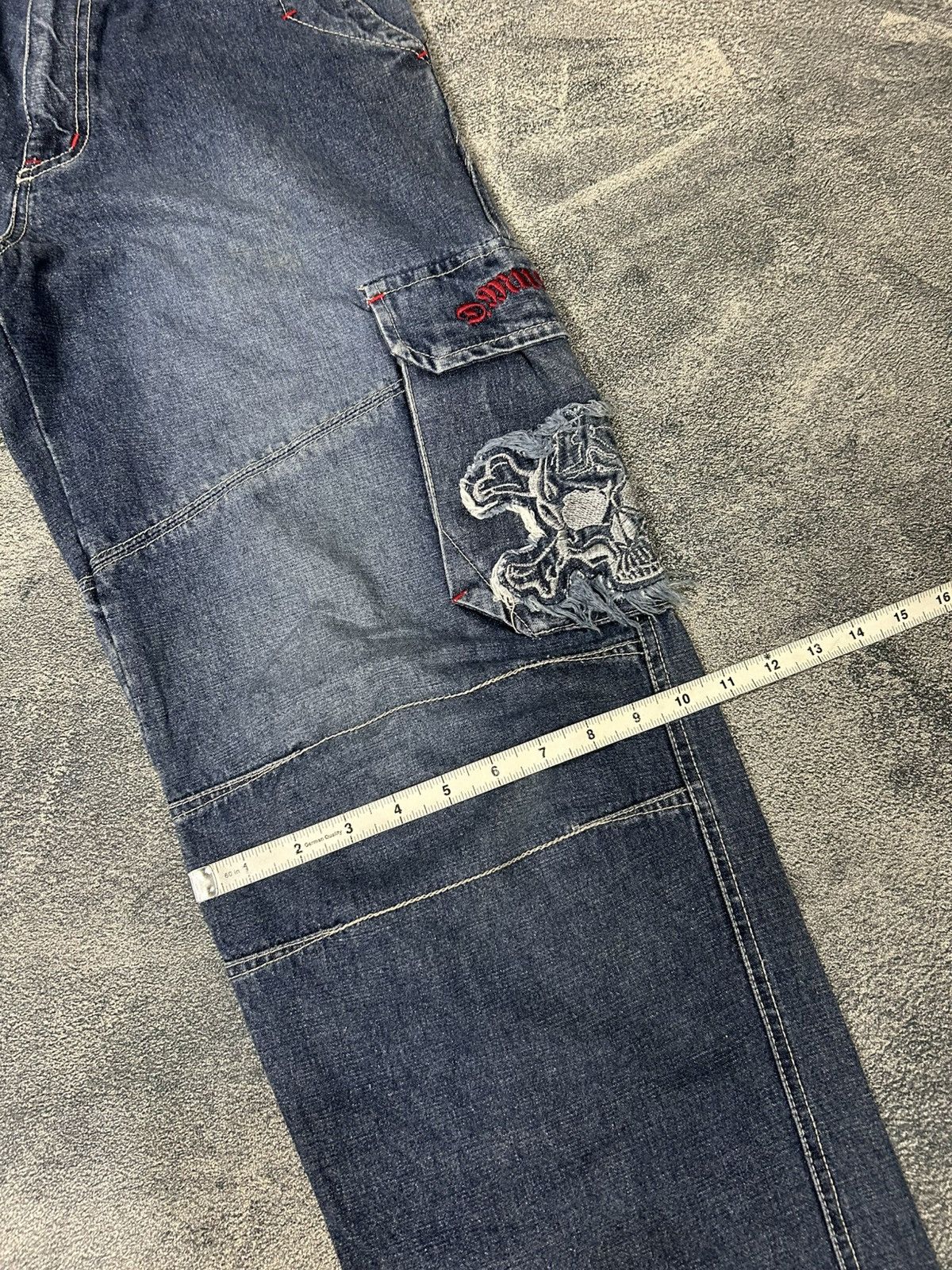 DrunknMunky Y2k Vtg Drunknmunky Baggy Jeans Embroidered Skull Size US 28 / EU 44 - 14 Thumbnail