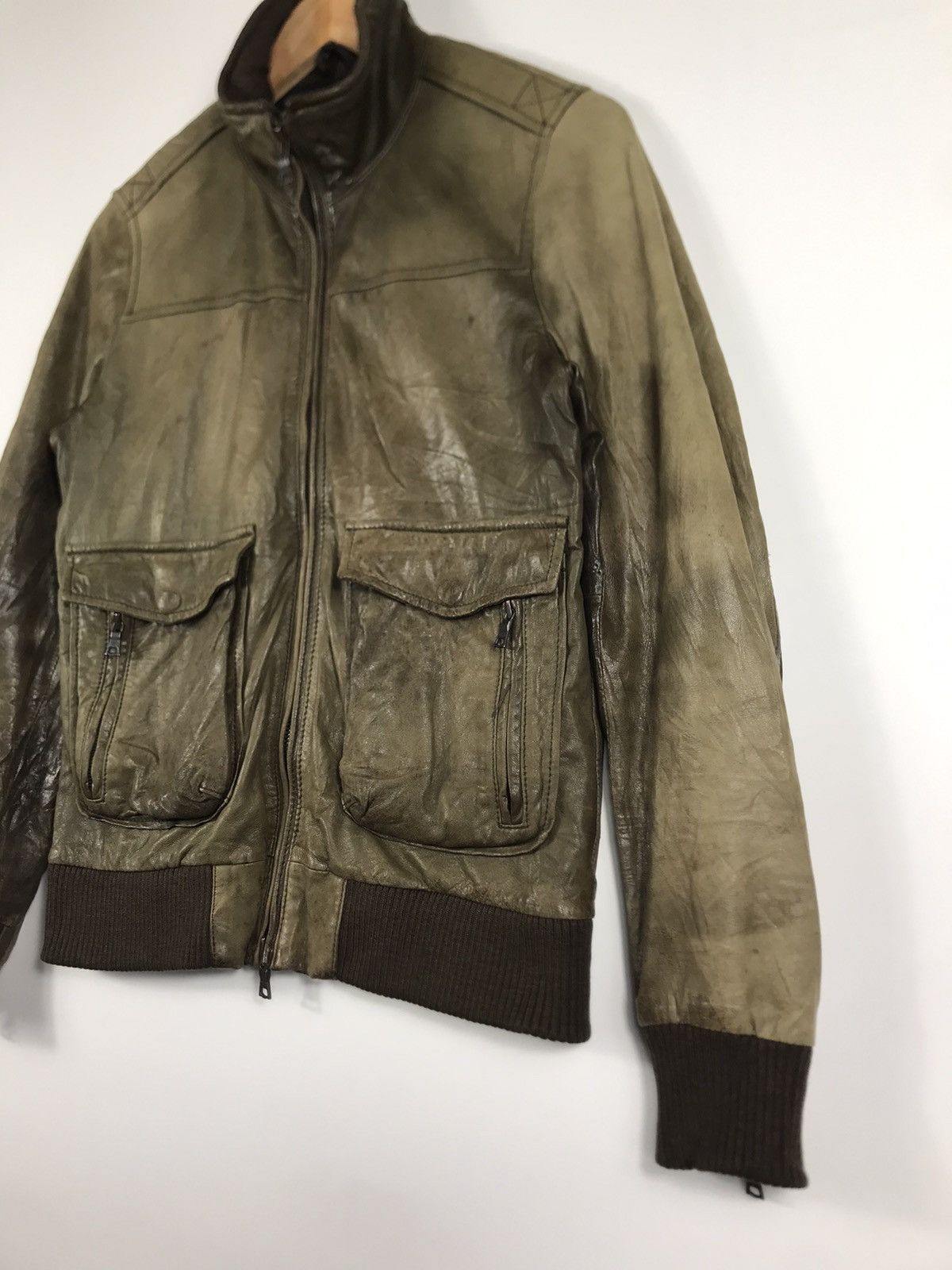 Ships Jet Blue ⚡️Vintage Ships Jet Blue Distressed Leather Jacket Size US S / EU 44-46 / 1 - 4 Thumbnail