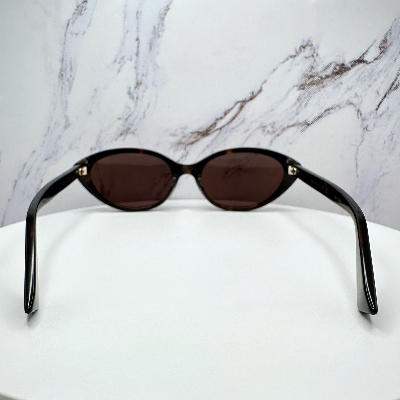 Gucci New GUCCI Sunglasses Brown Cat Eye Gold Metal Front GG Logo Size ONE SIZE - 15 Thumbnail