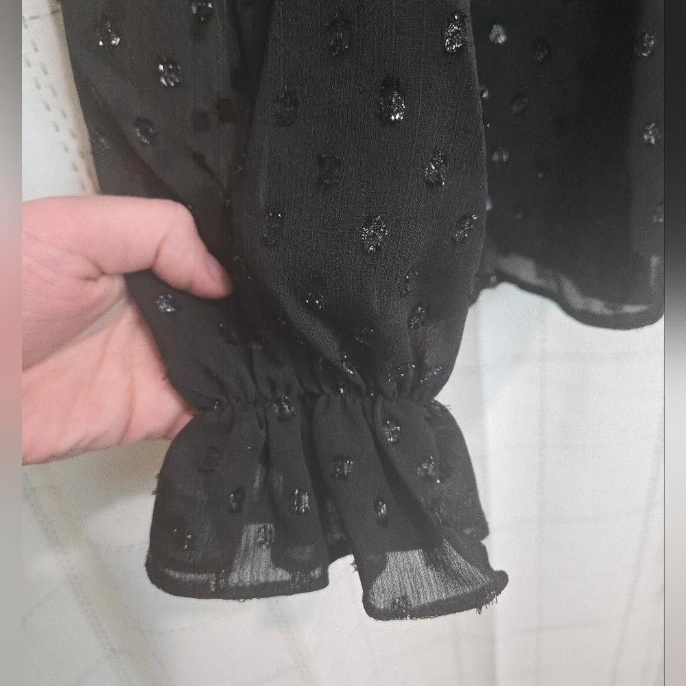 New Look New Look Black Ruffled Top Size S / US 4 / IT 40 - 2 Thumbnail