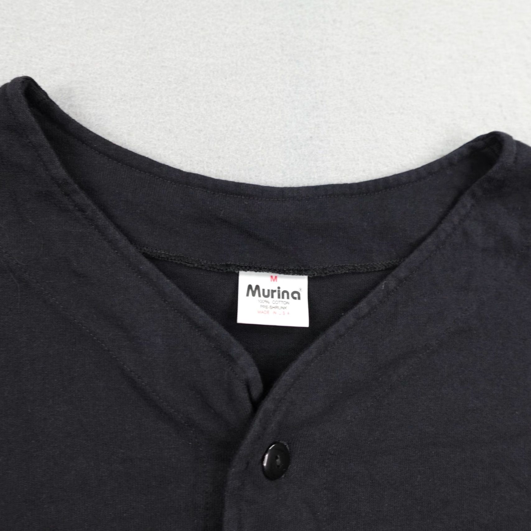 Vintage VINTAGE Murina Button-Up Shirt Medium Black Graphic Print Kanji Peace Dove 90s Mens Size US M / EU 48-50 / 2 - 2 Thumbnail