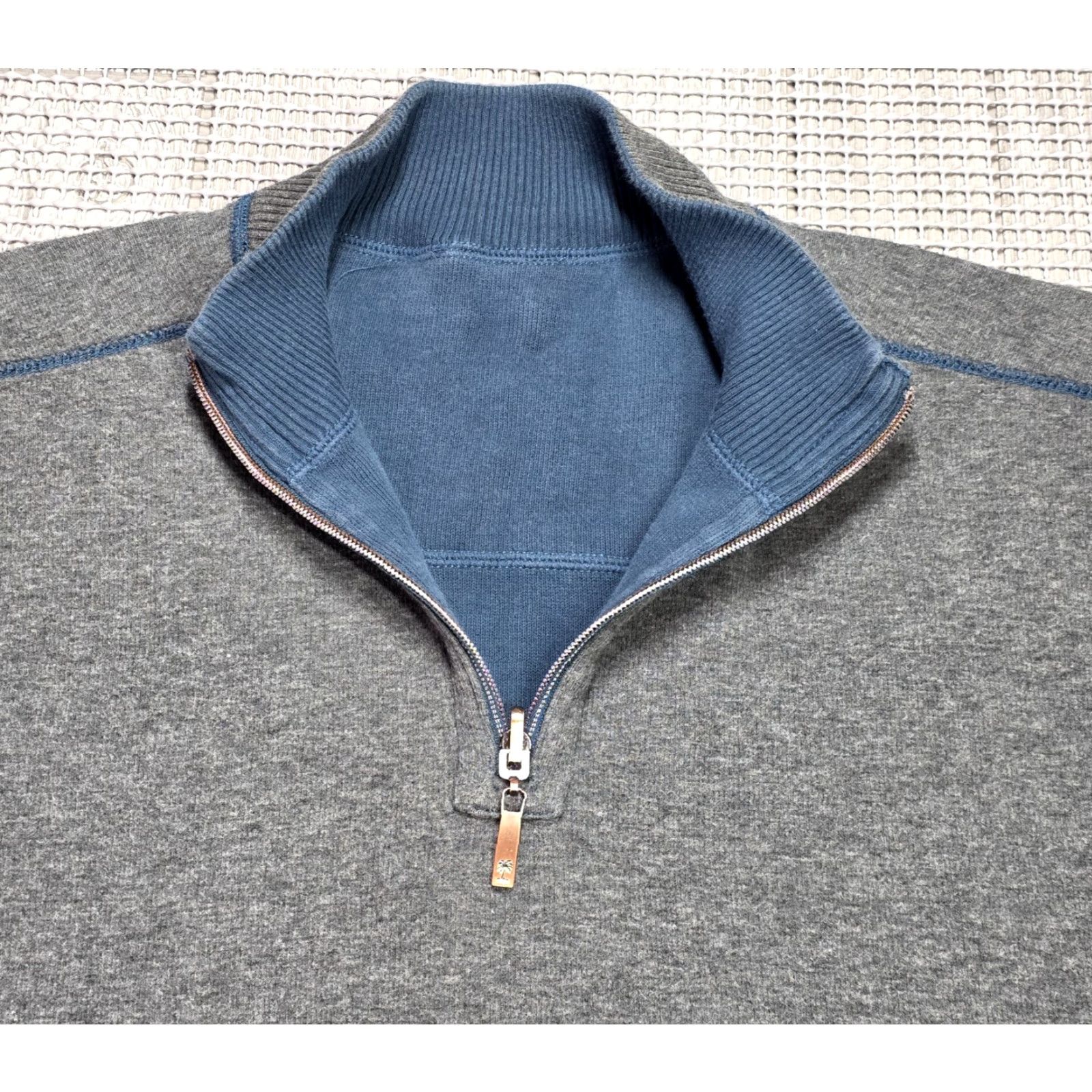 Tommy Bahama Tommy Bahama Sweater XXL Reversible 1/4 Zip Up Heavyweight Gray Green Mens Size US XXL / EU 58 / 5 - 4 Thumbnail