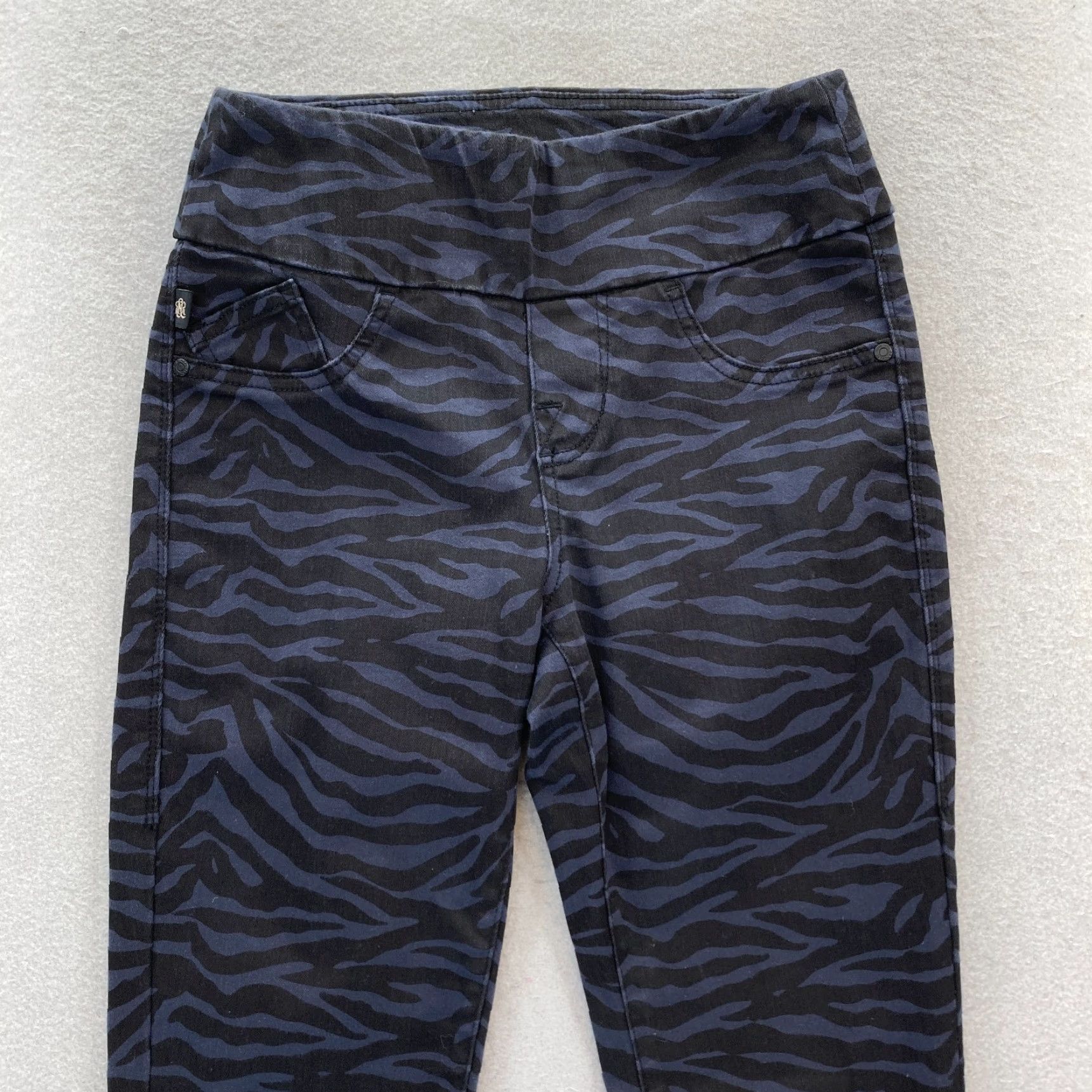 Vintage Rock & Republic Denim RX Fever Pull On Jeans Women's 4 Blue Tiger Stripe Stretch Size 27" / US 4 / IT 40 - 2 Thumbnail