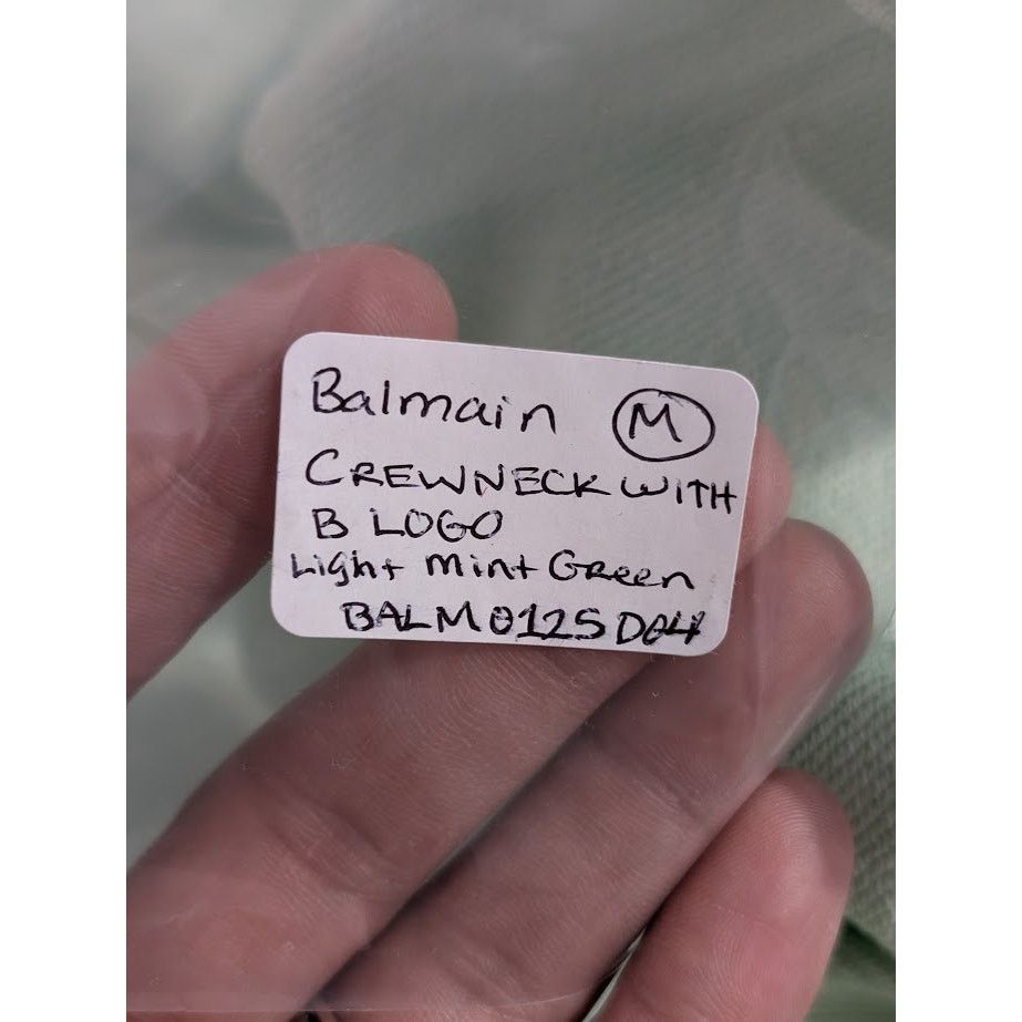 Balmain o1rshd1 Crewneck With B Logo in Light Mint Green Size US M / EU 48-50 / 2 - 17 Thumbnail