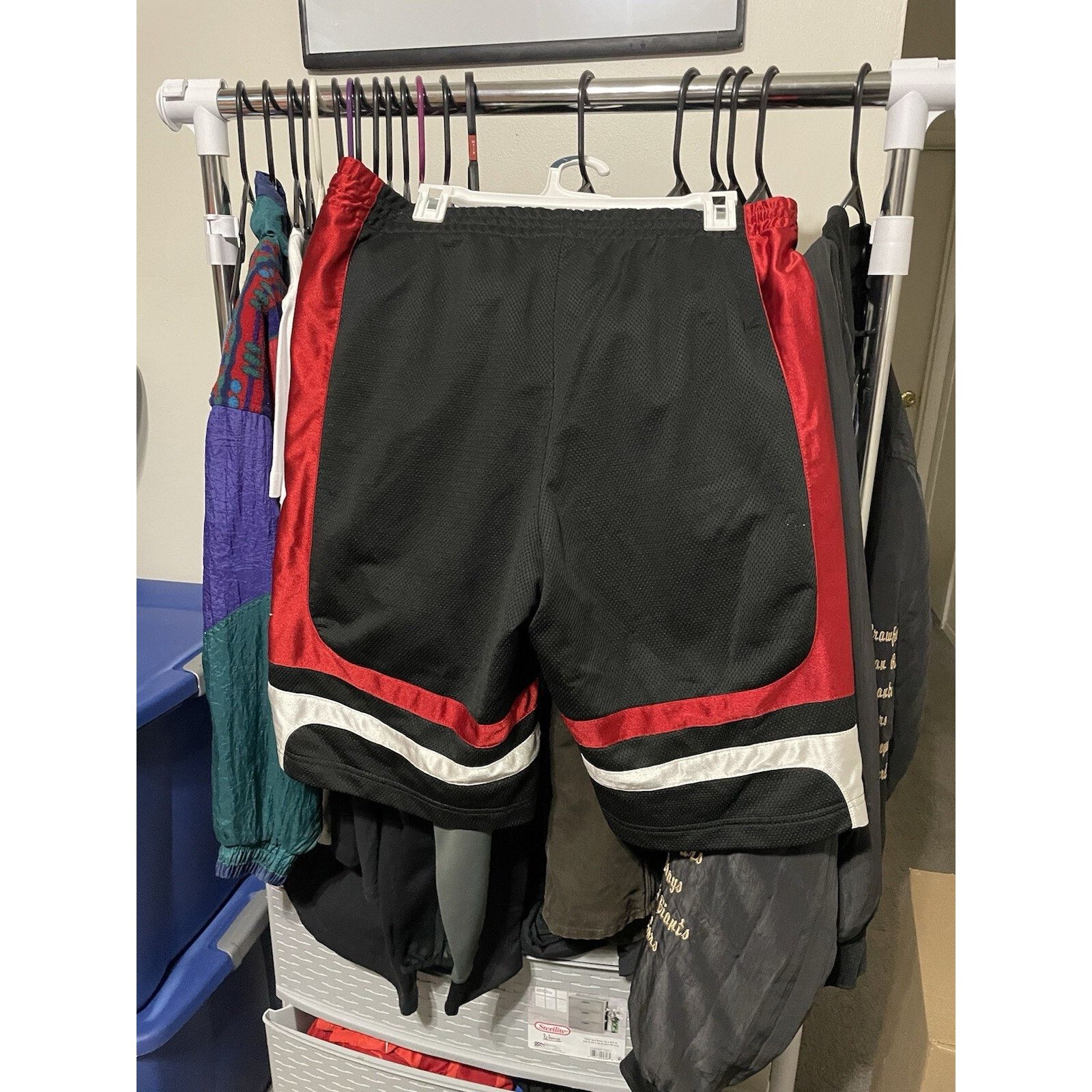 Nike Size Small- Nike Dri-Fit Shorts Black w Red Basketball Mens Size US 41 - 2 Thumbnail
