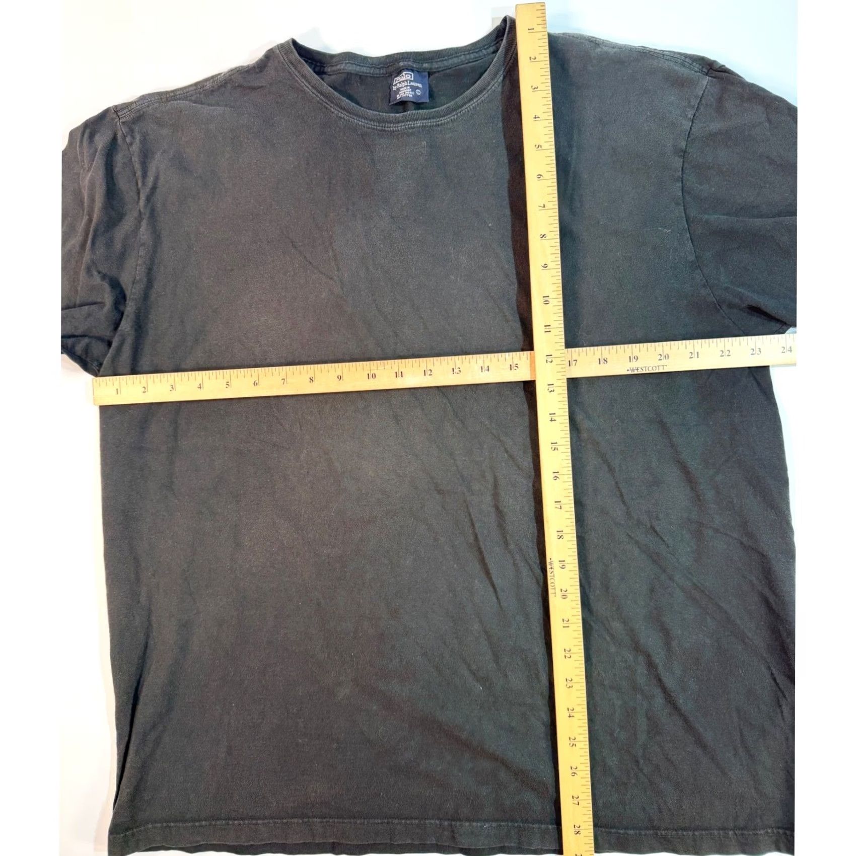 Polo Ralph Lauren Polo Ralph Lauren Mens Large Black Short Sleeve Pony Logo Cotton Shirt Faded Size US L / EU 52-54 / 3 - 4 Thumbnail