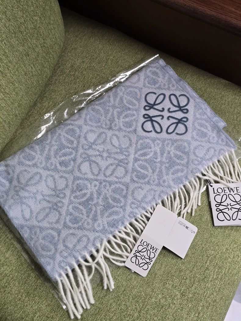 Loewe LOEWE The relief scarf is blue and pale blue Size ONE SIZE - 6 Thumbnail