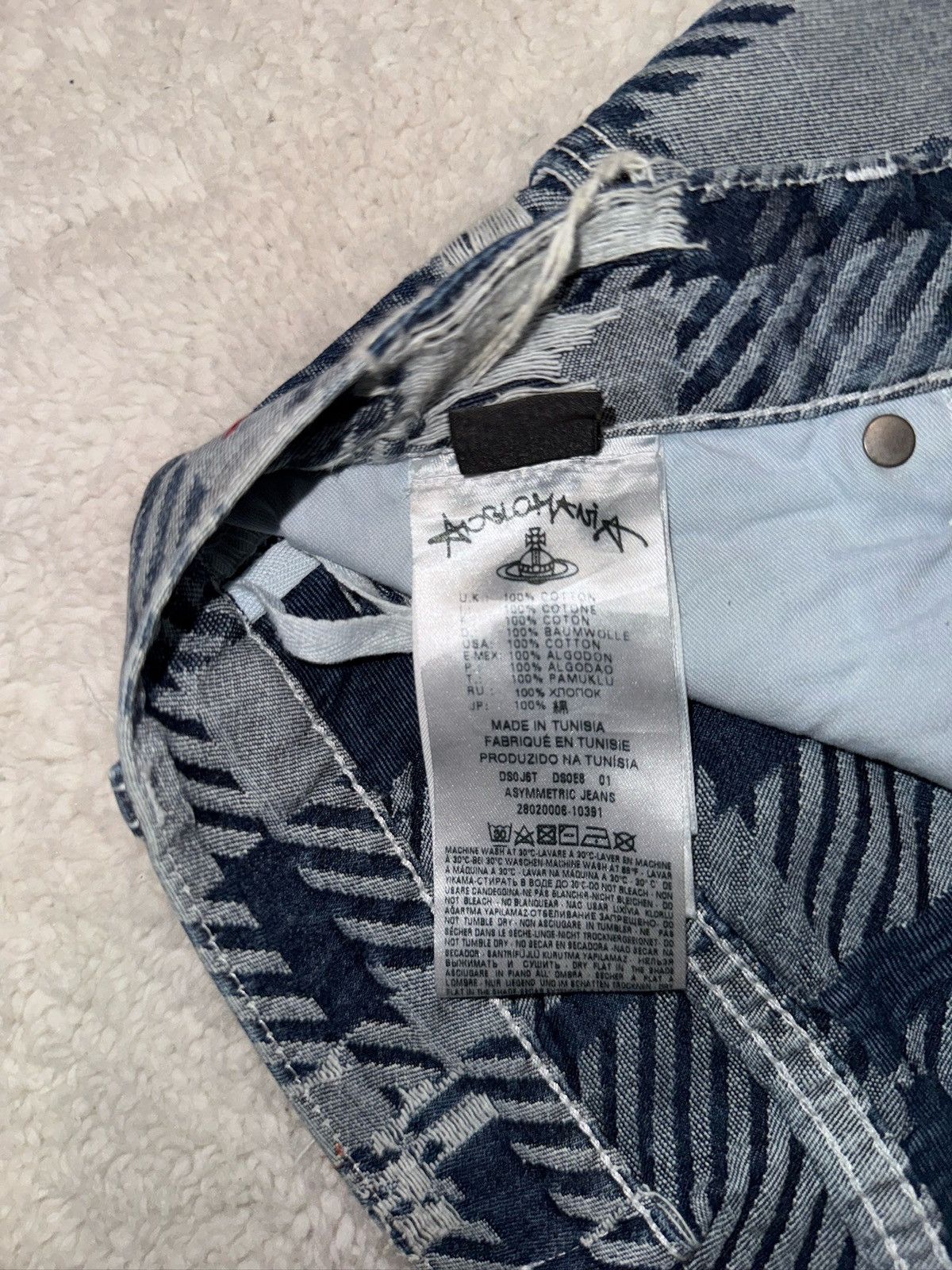 Vivienne Westwood Vivienne Westwood Asymmetrical Crash Denim Size US 33 - 8 Thumbnail