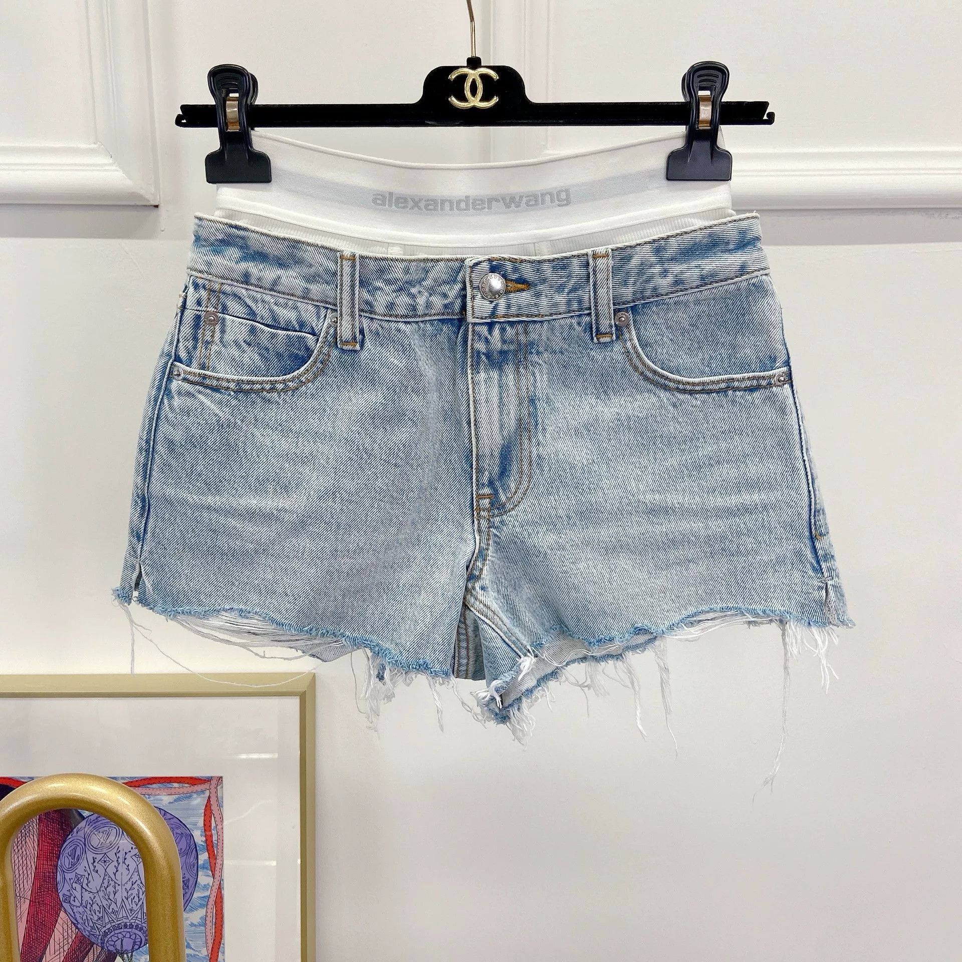 Alexander Wang Alexander Wang Fake Two-Piece Denim Shorts Size 24" / US 00 / IT 34 - 1 Thumbnail