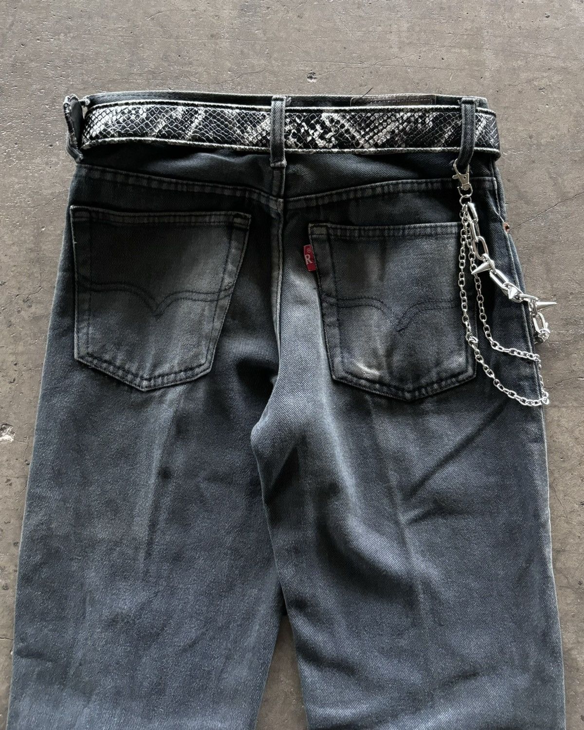 14th Addiction × Japanese Brand × KMRii 2000s Rieker Faded Black Bootcut Denim Pants Size US 28 / EU 44 - 6 Thumbnail