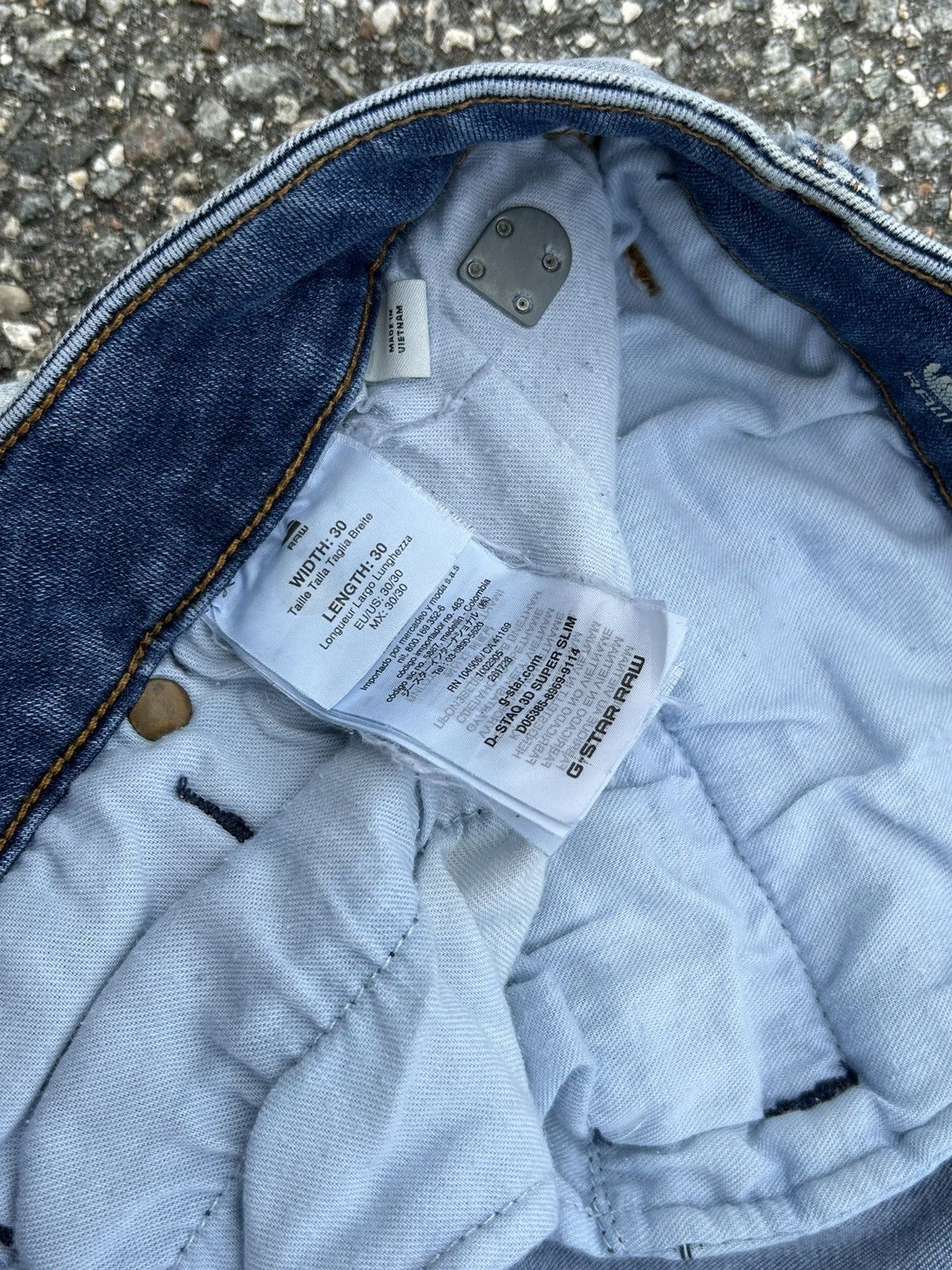 G-Star G Star Raw D- Staq 3D Super Slim Distressed Jeans Size US 30 / EU 46 - 13 Thumbnail