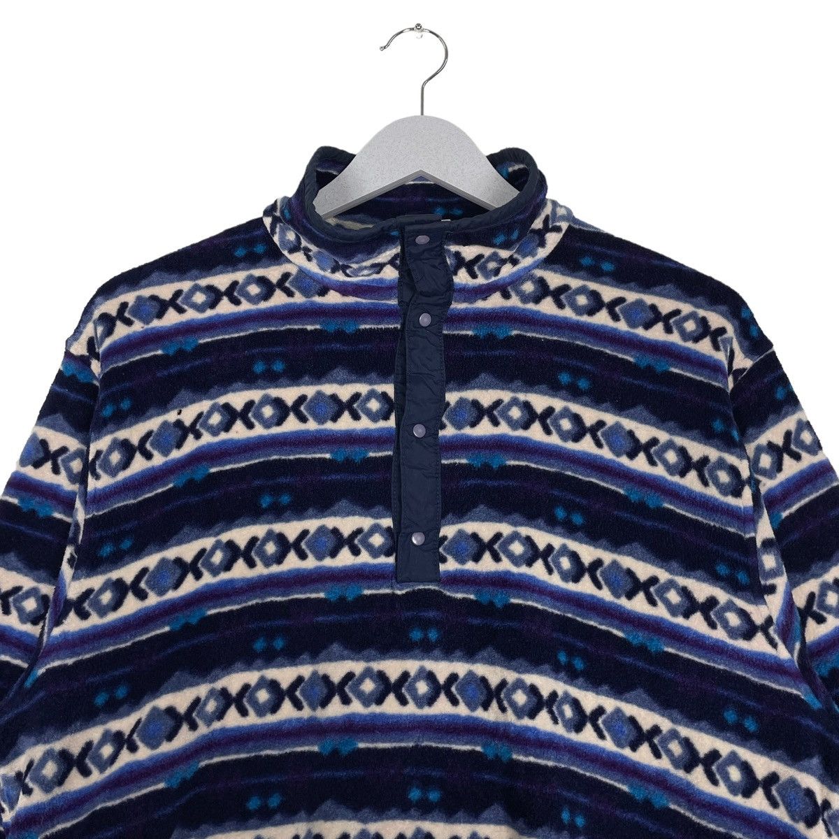 L.L. Bean × Native × Vintage 💥90s LL BEAN NATIVE FLEECE SNAP BUTTON PULLOVER SWEATSHIRT Size US M / EU 48-50 / 2 - 2 Thumbnail