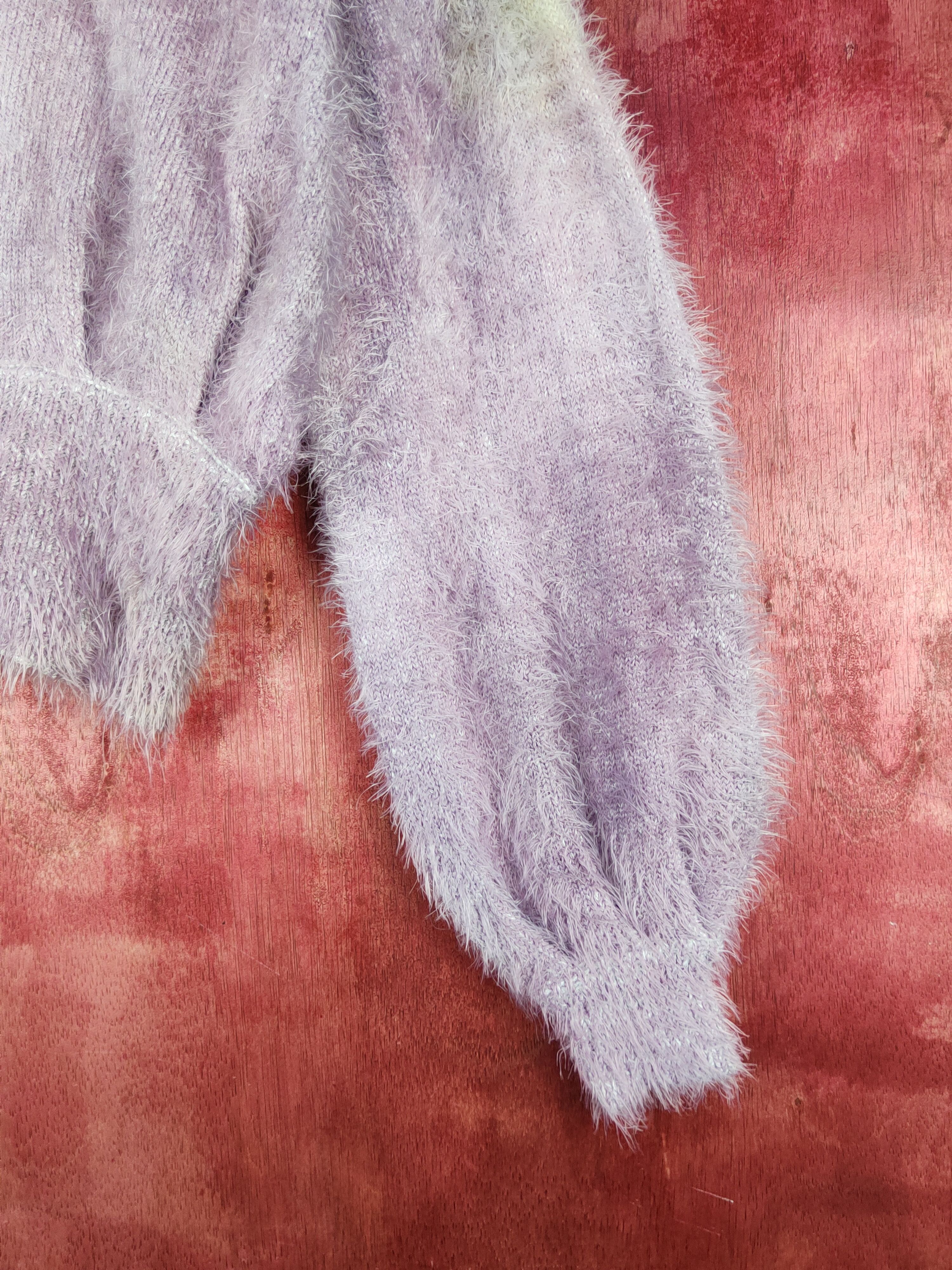 Homespun Knitwear Kobe Lettuce Purple faded Shaggy Fur Mohair Knitwear #S2278 Size S / US 4 / IT 40 - 6 Thumbnail