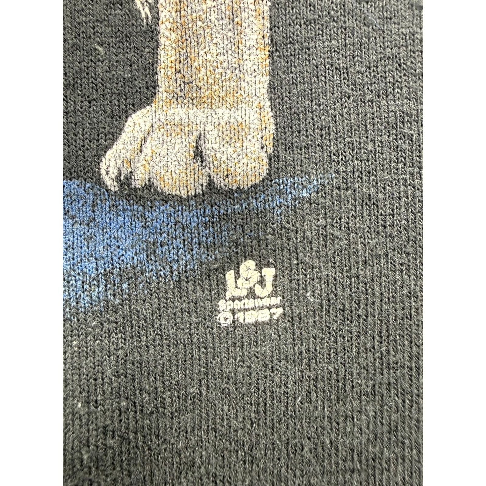 Jerzees VINTAGE Jerzees Sweatshirt Mens M Black Wolf Moon Graphic USA Shirt Size US M / EU 48-50 / 2 - 6 Thumbnail