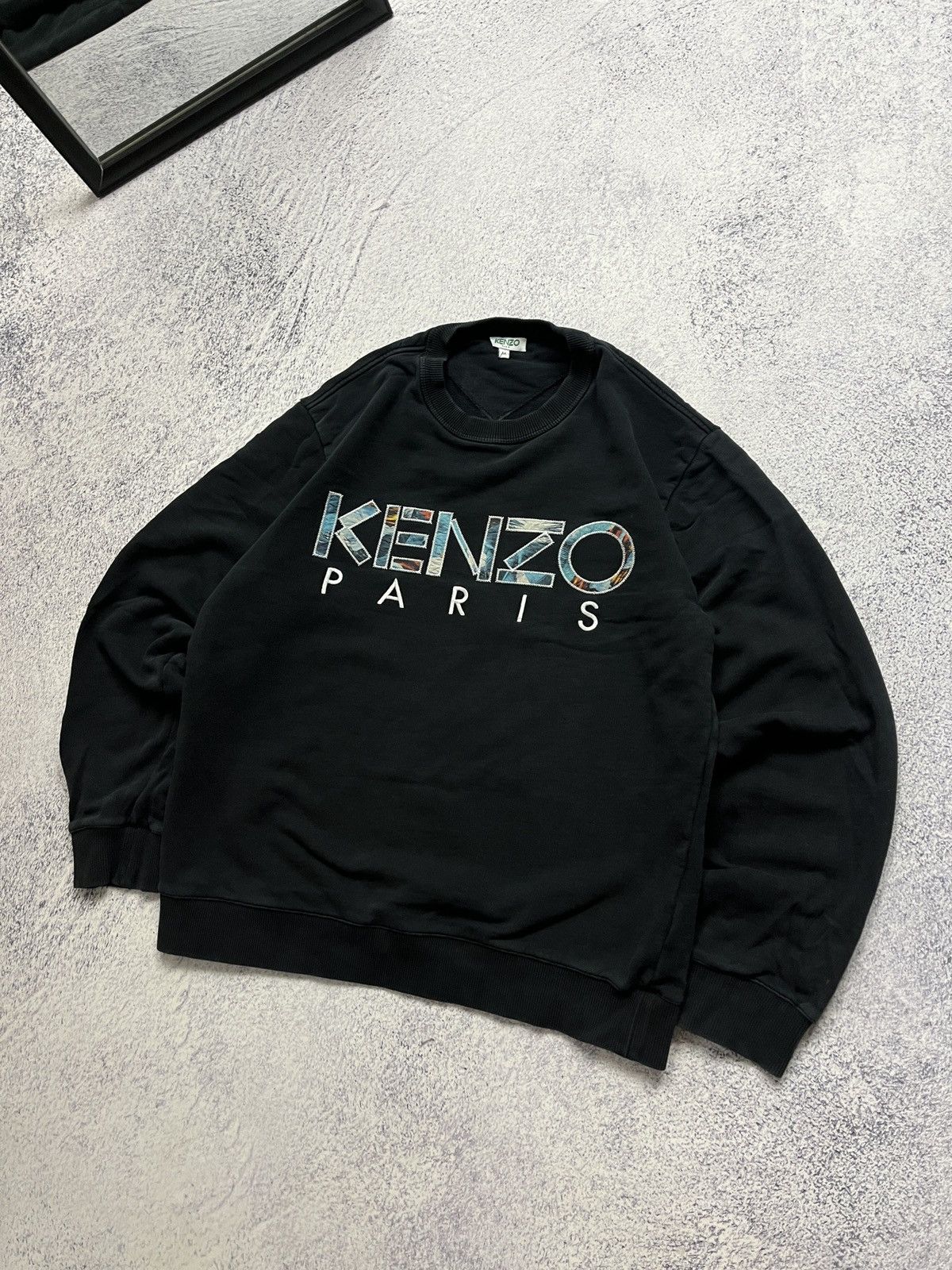 Kenzo × Other Kenzo Paris Big Embroidered Logo Sweatshirt Size M / US 6-8 / IT 42-44 - 3 Thumbnail